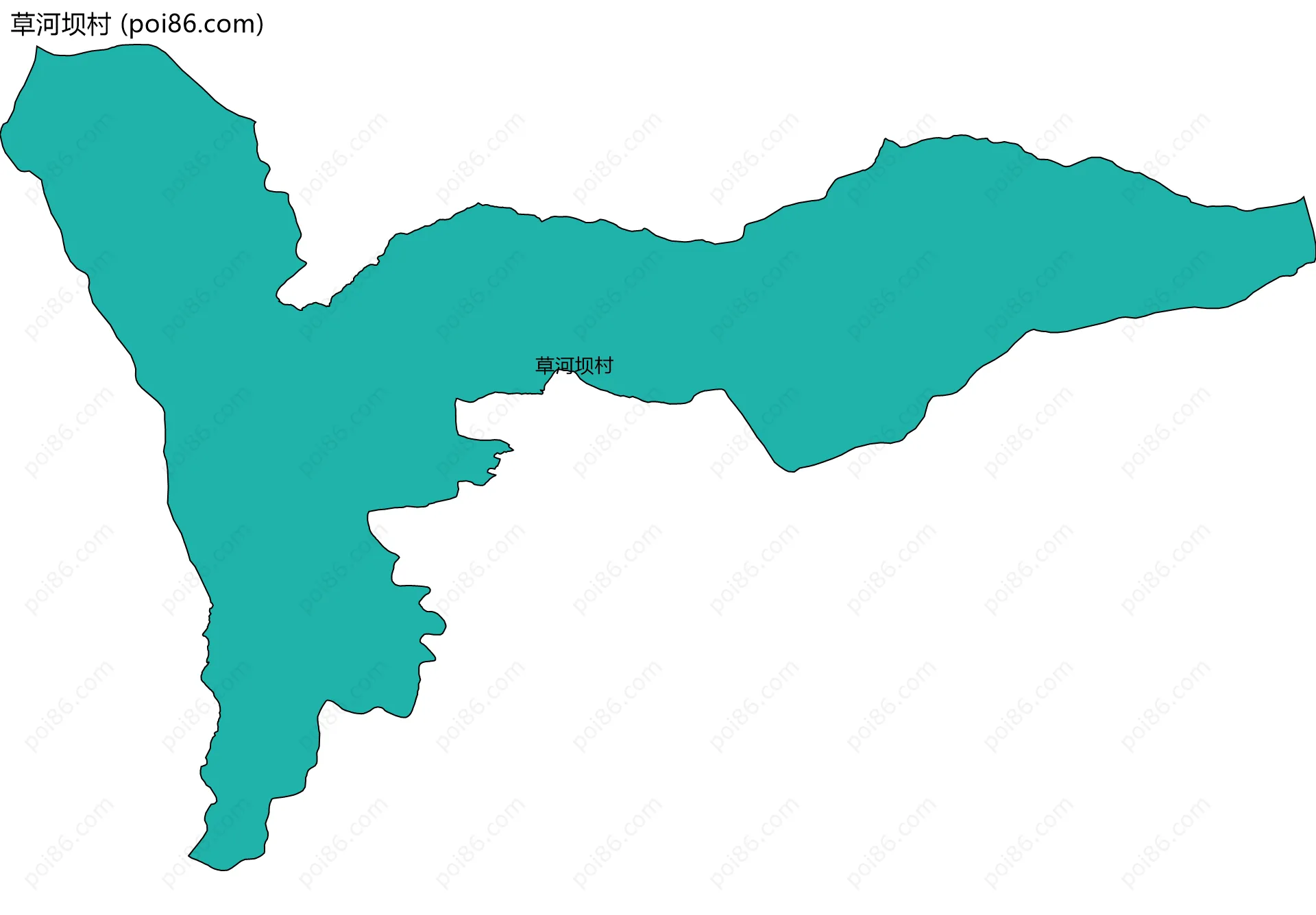 草河坝村边界地图