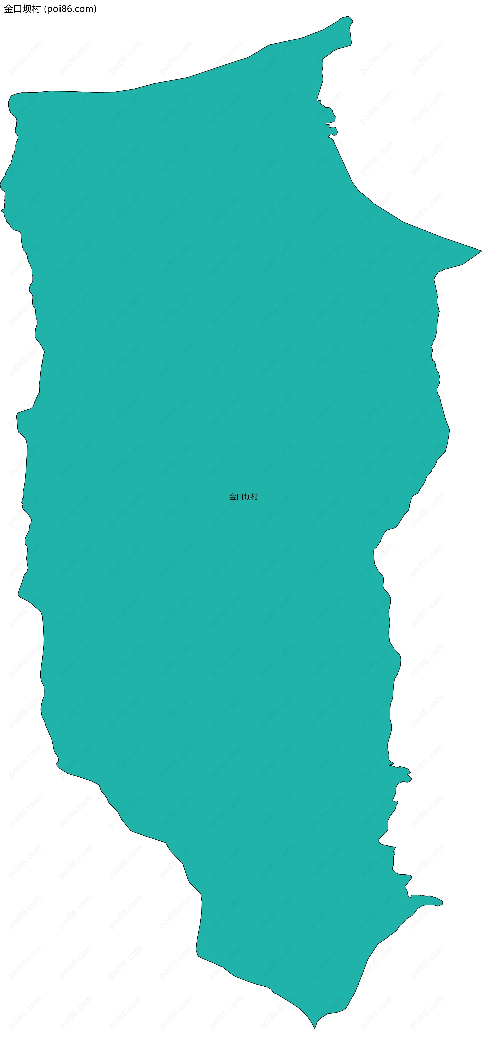 金口坝村边界地图