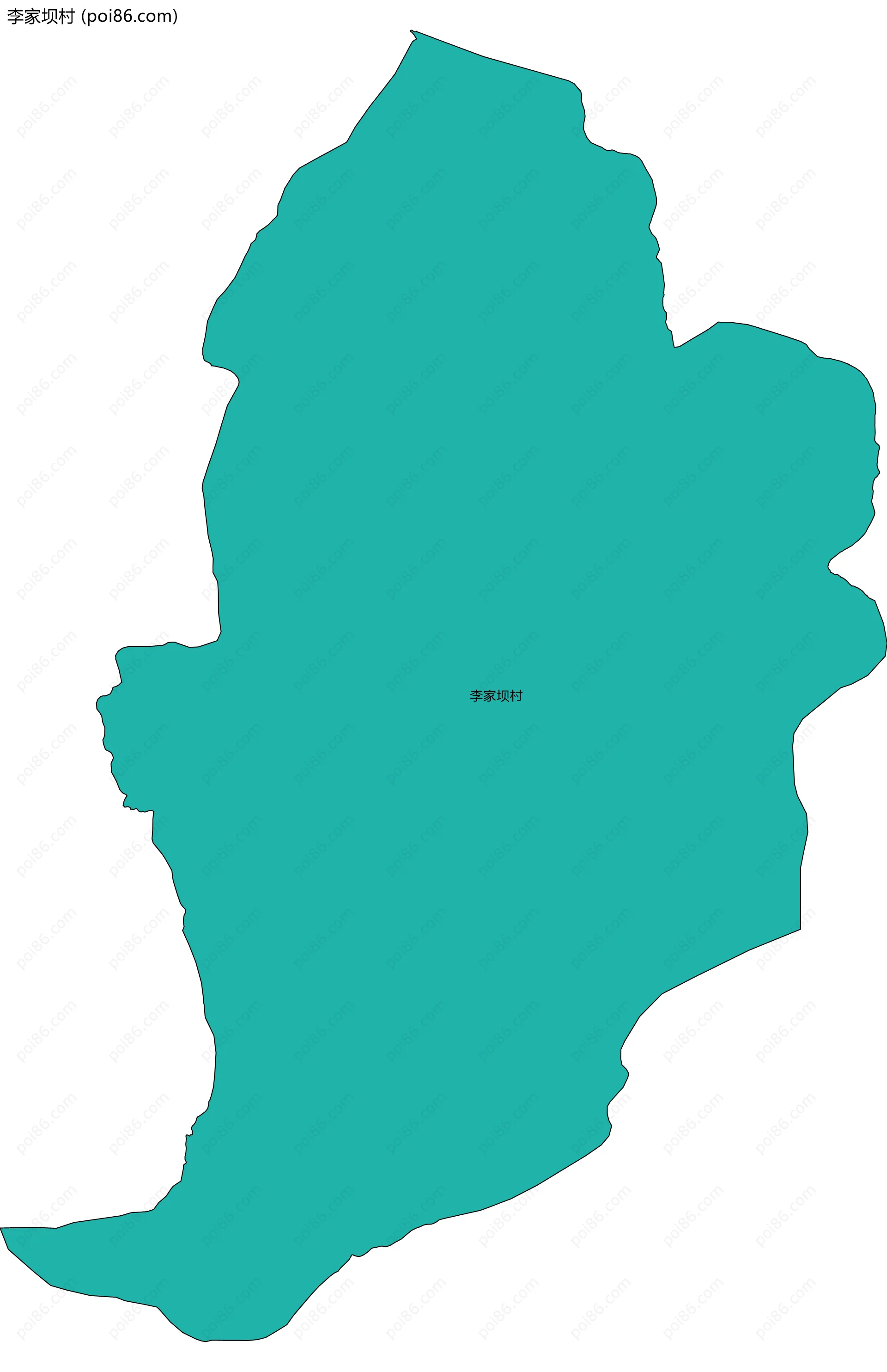 李家坝村边界地图