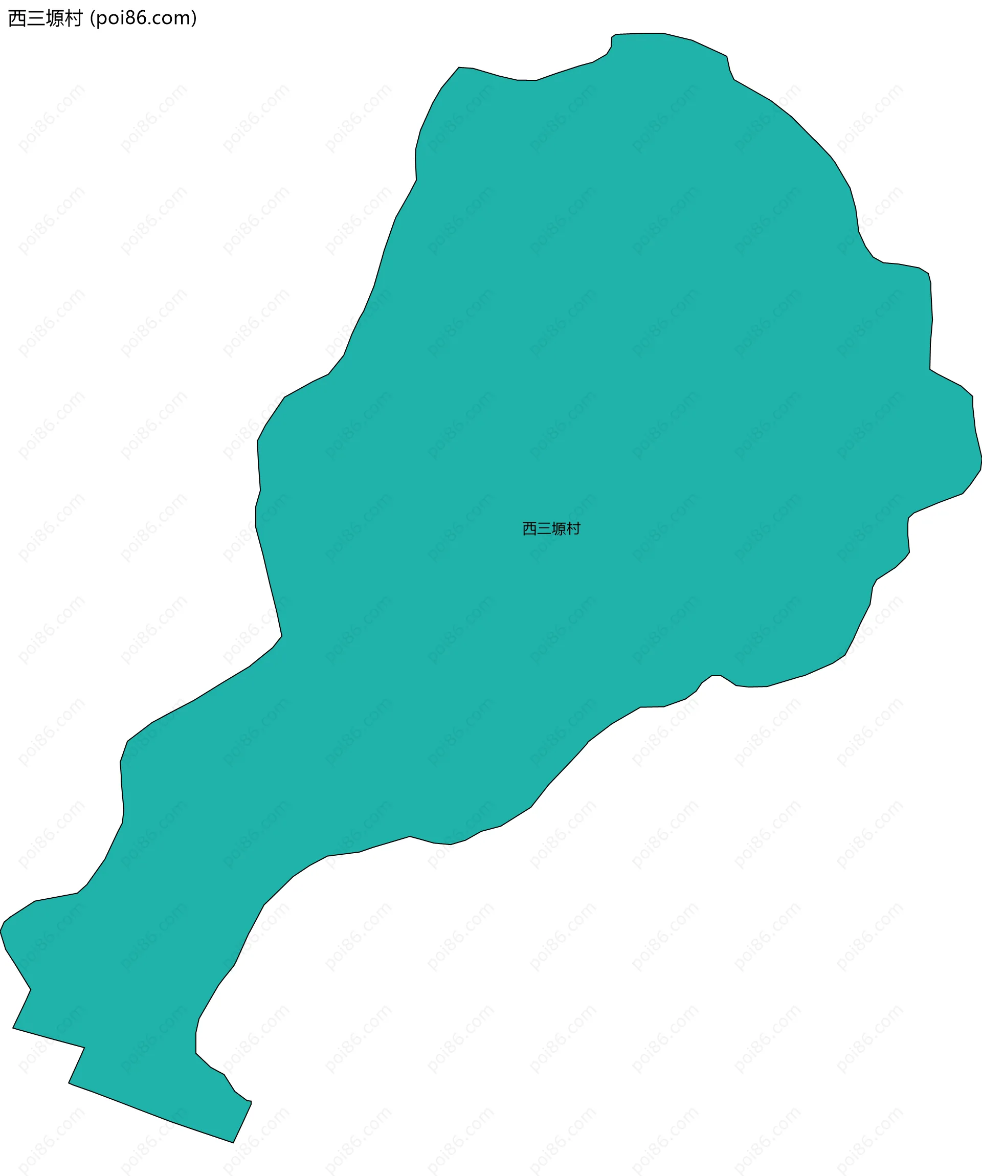 西三塬村边界地图