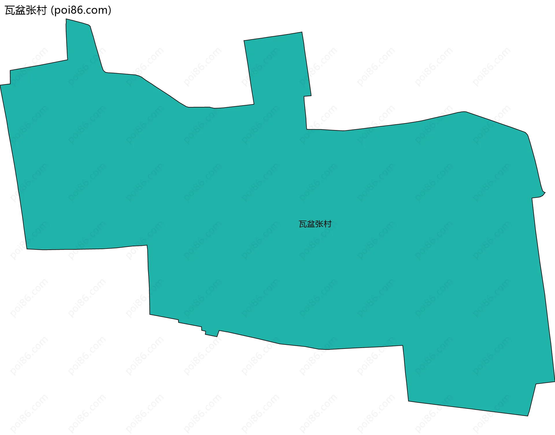 瓦盆张村边界地图