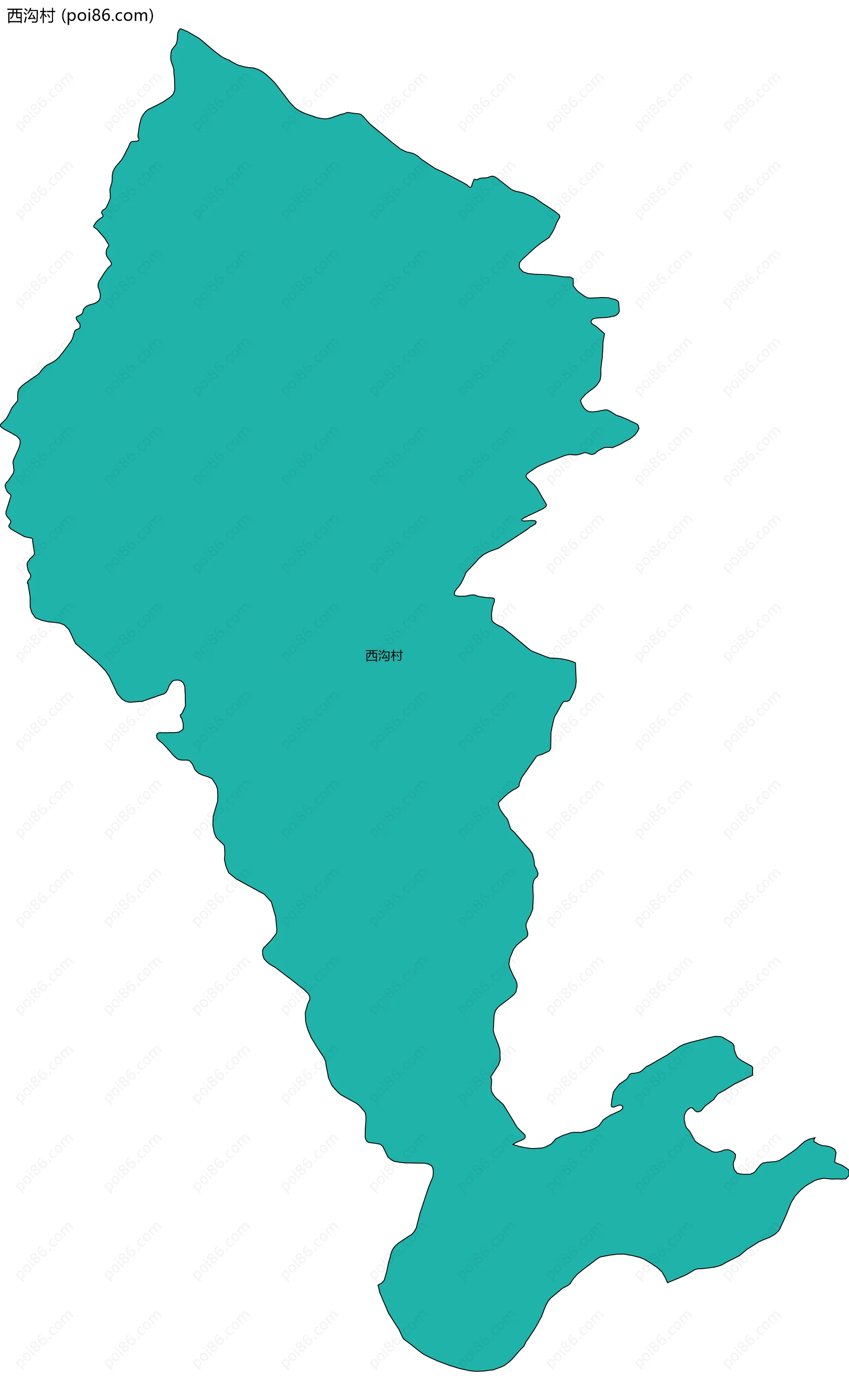 西沟村边界地图