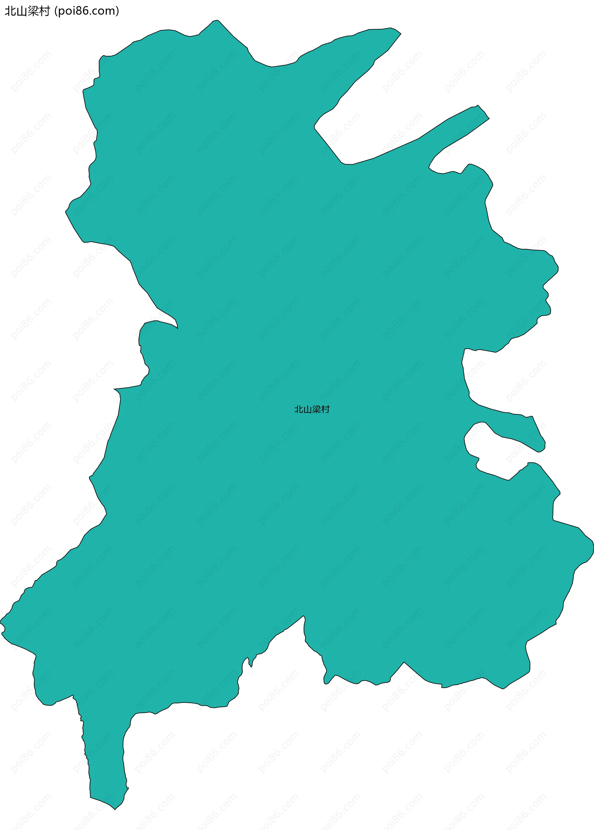 北山梁村边界地图