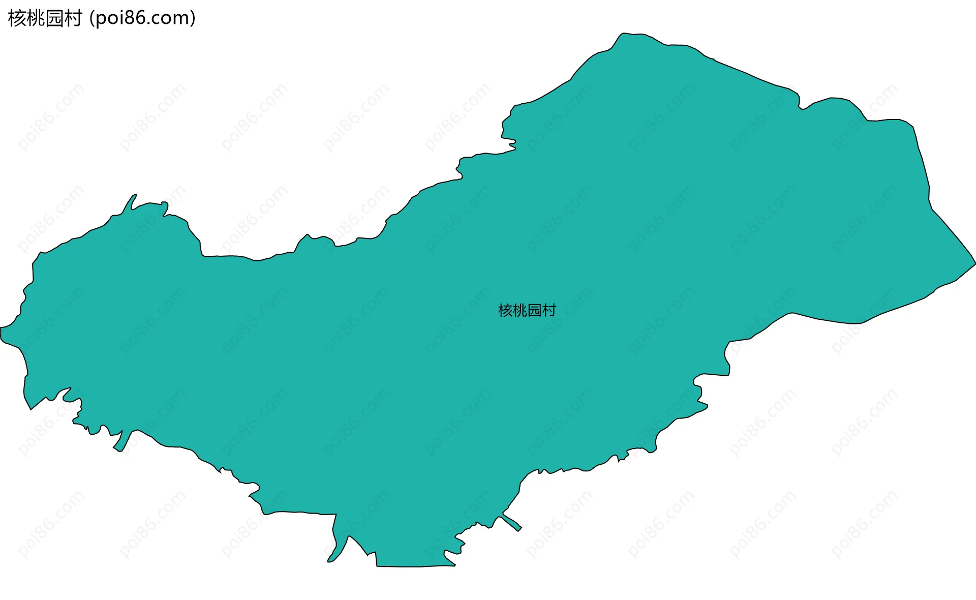 核桃园村边界地图