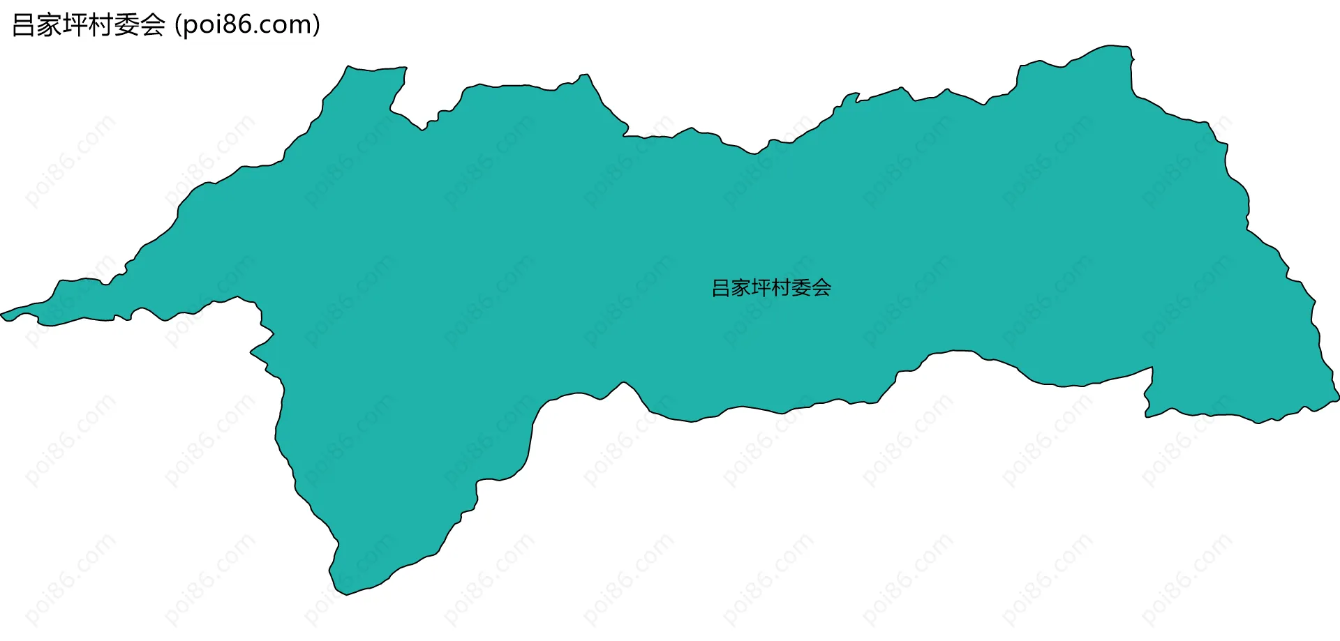 吕家坪村委会边界地图