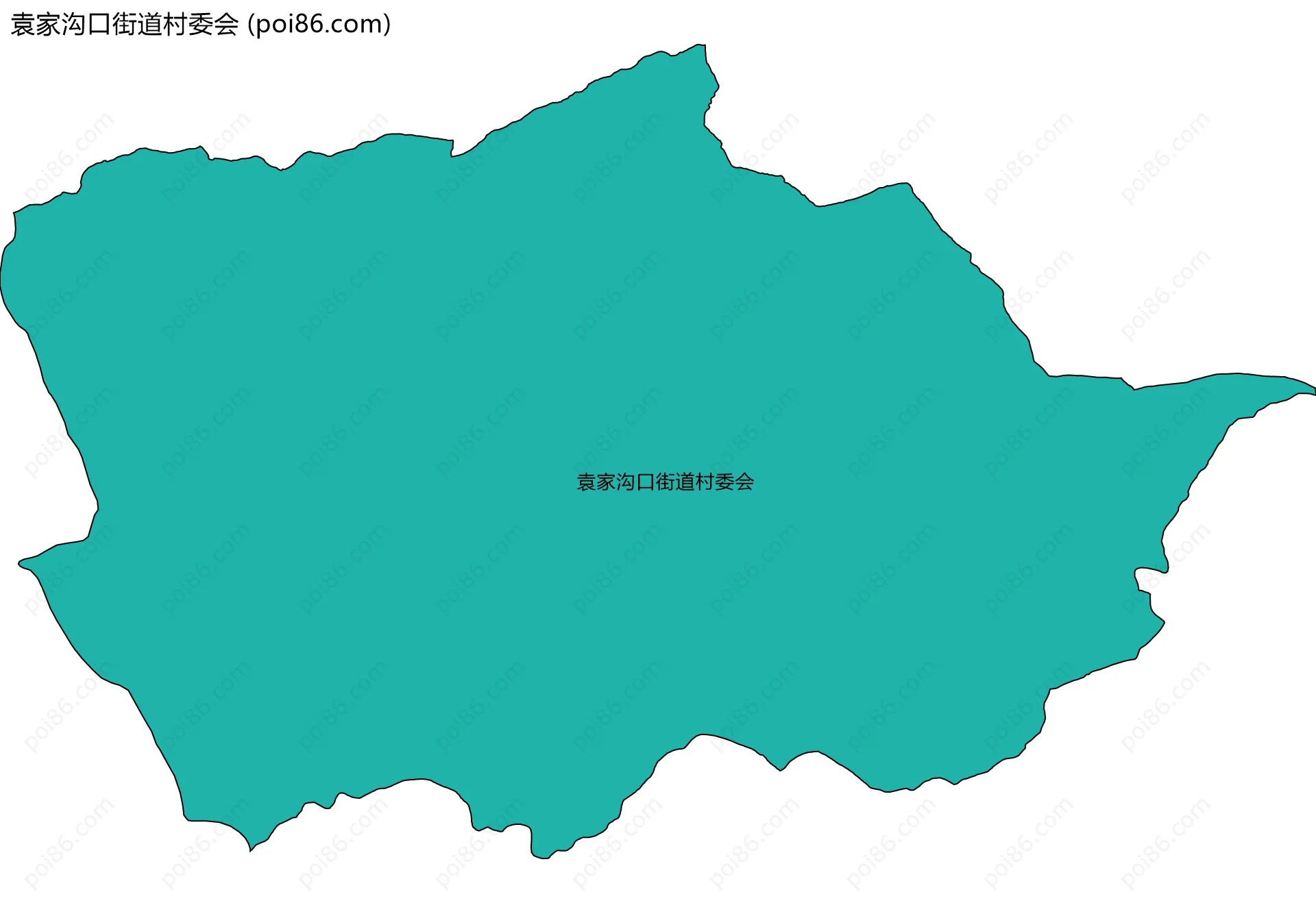 袁家沟口街道村委会边界地图