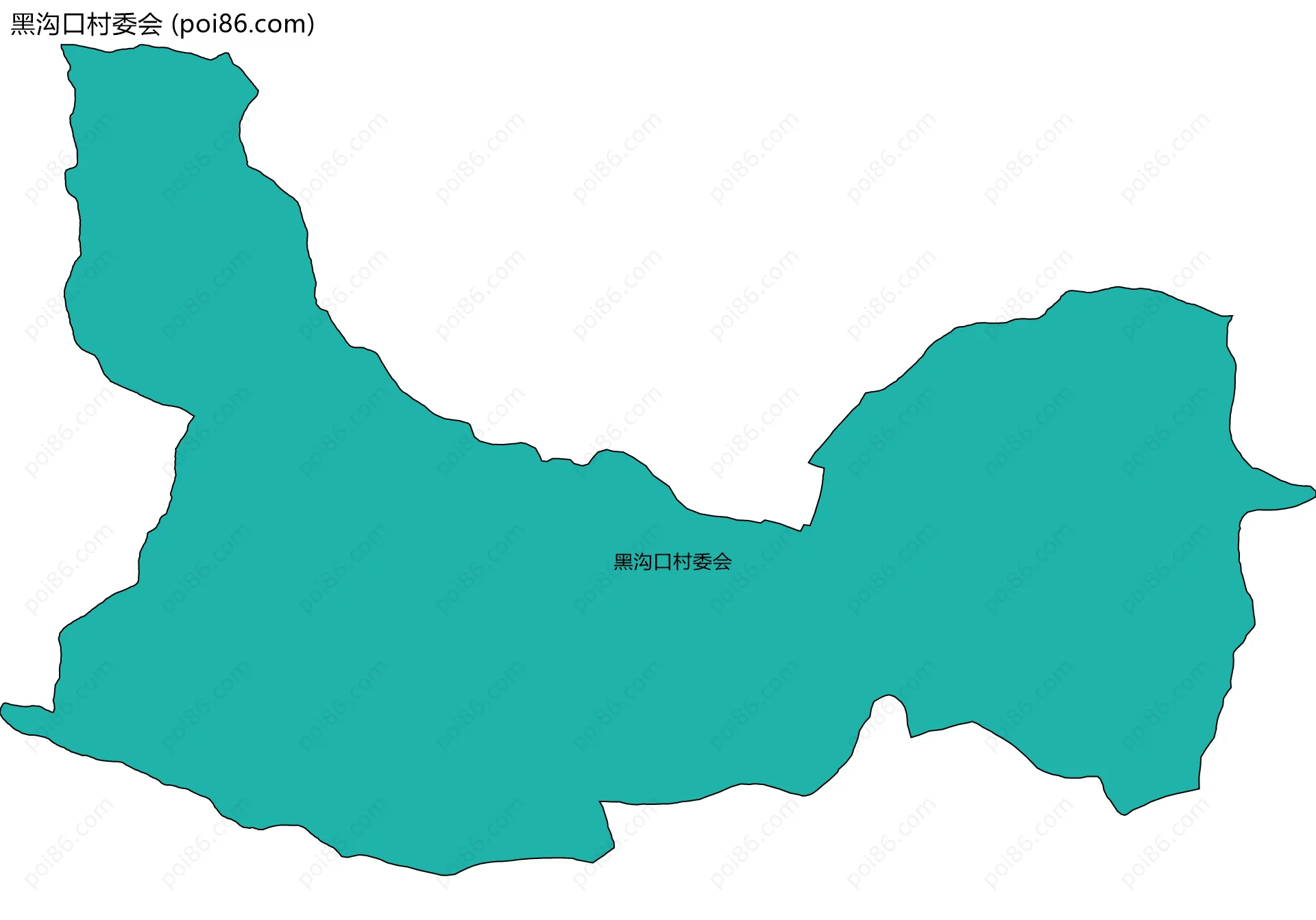 黑沟口村委会边界地图