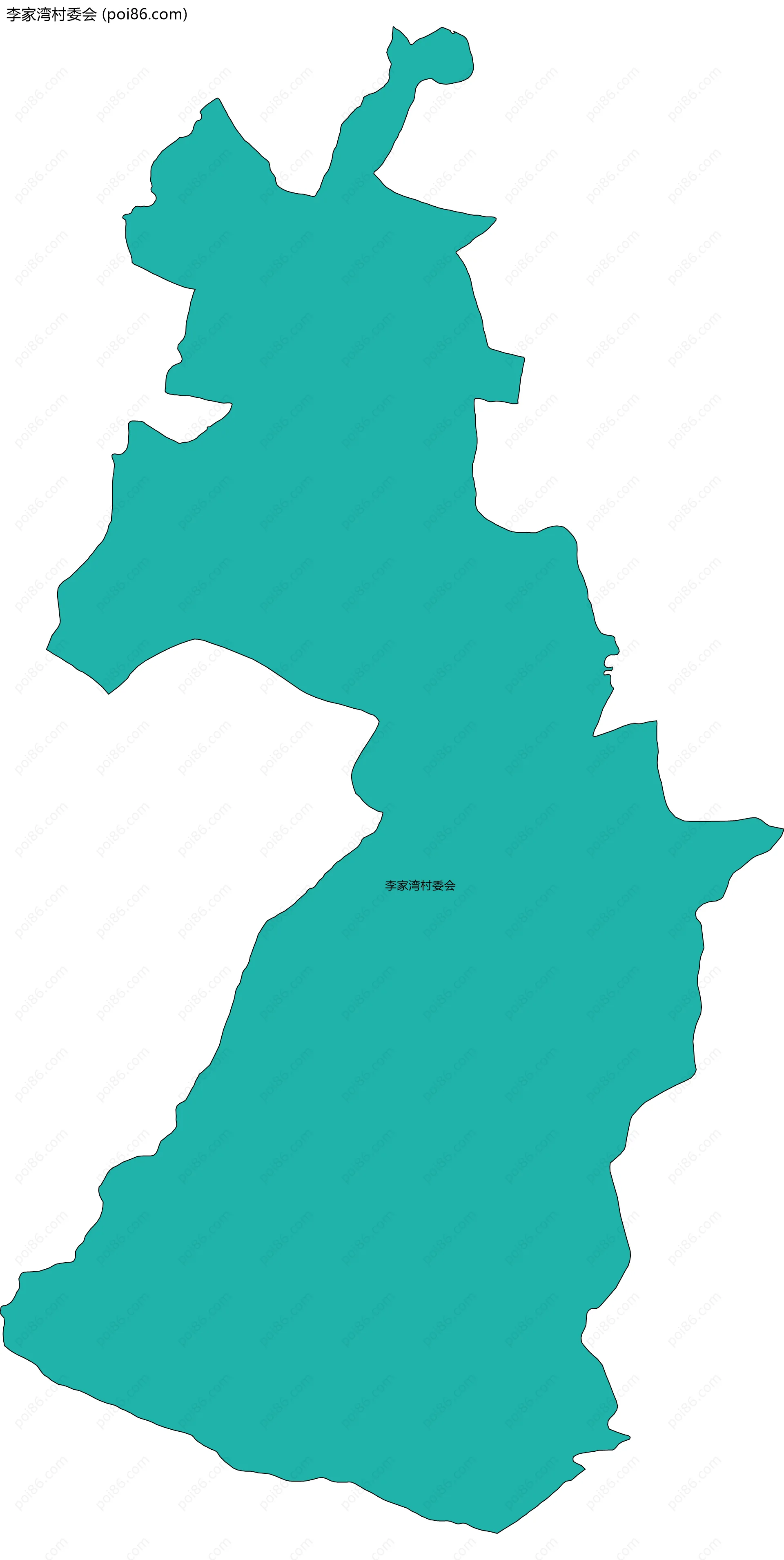 李家湾村委会边界地图