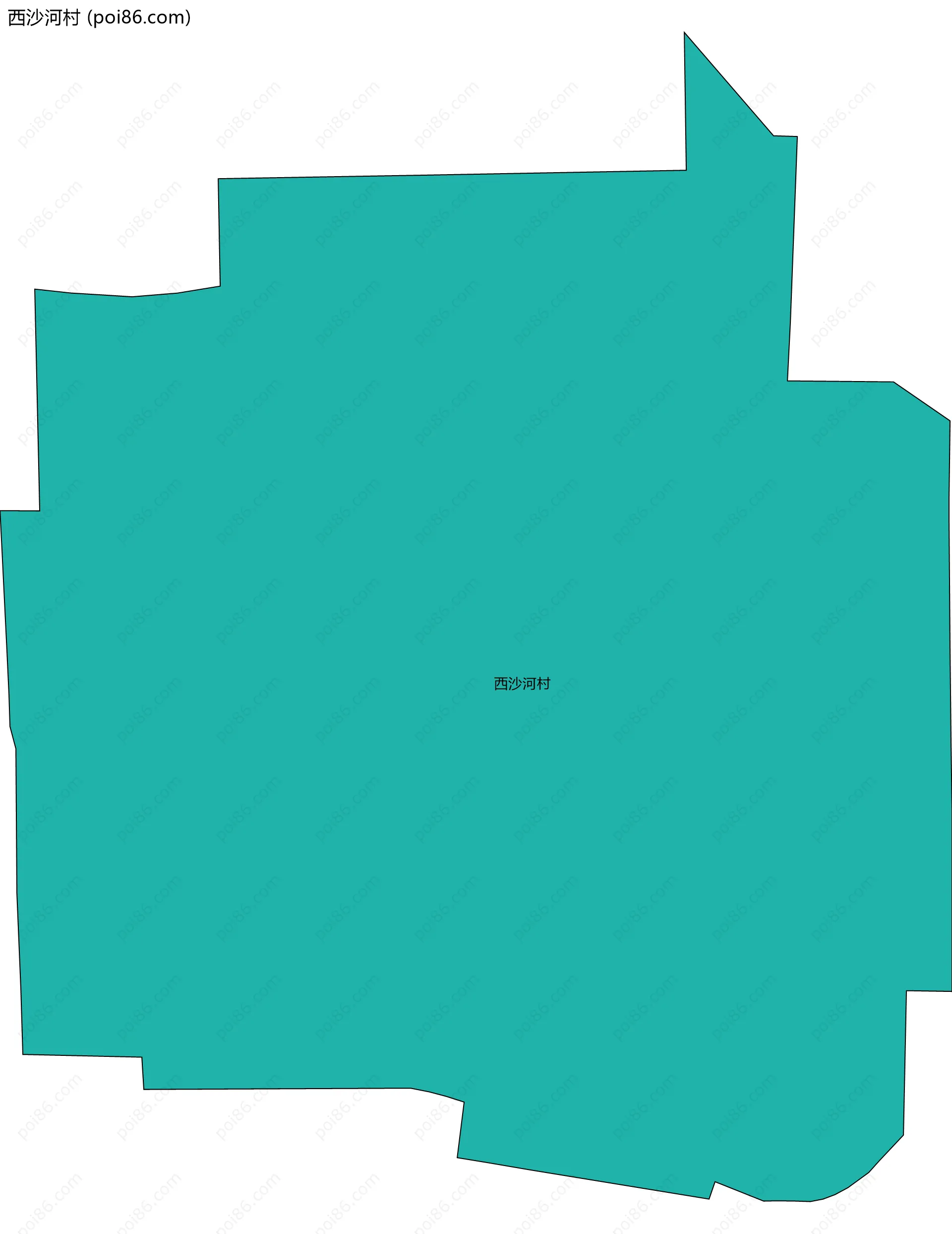 西沙河村边界地图