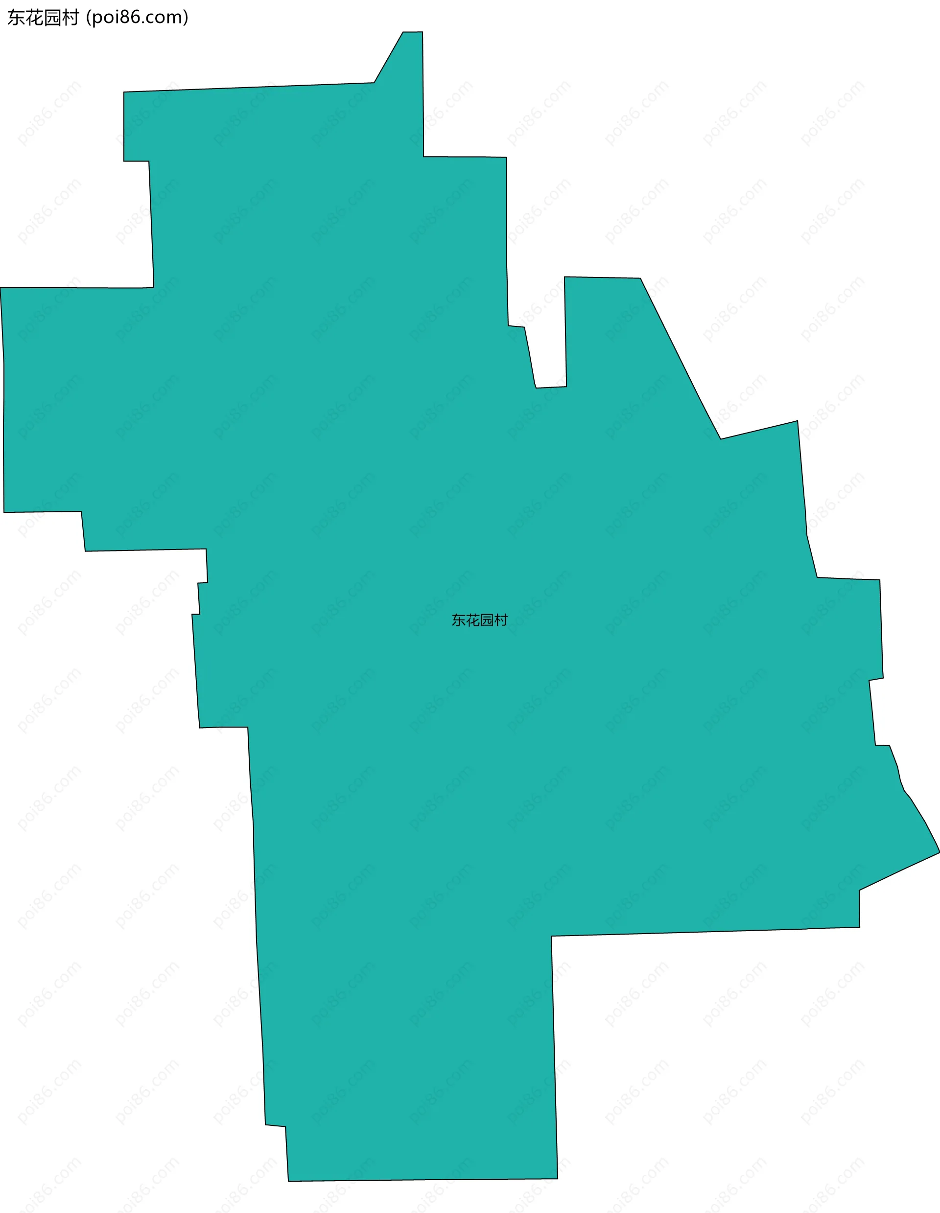 东花园村边界地图