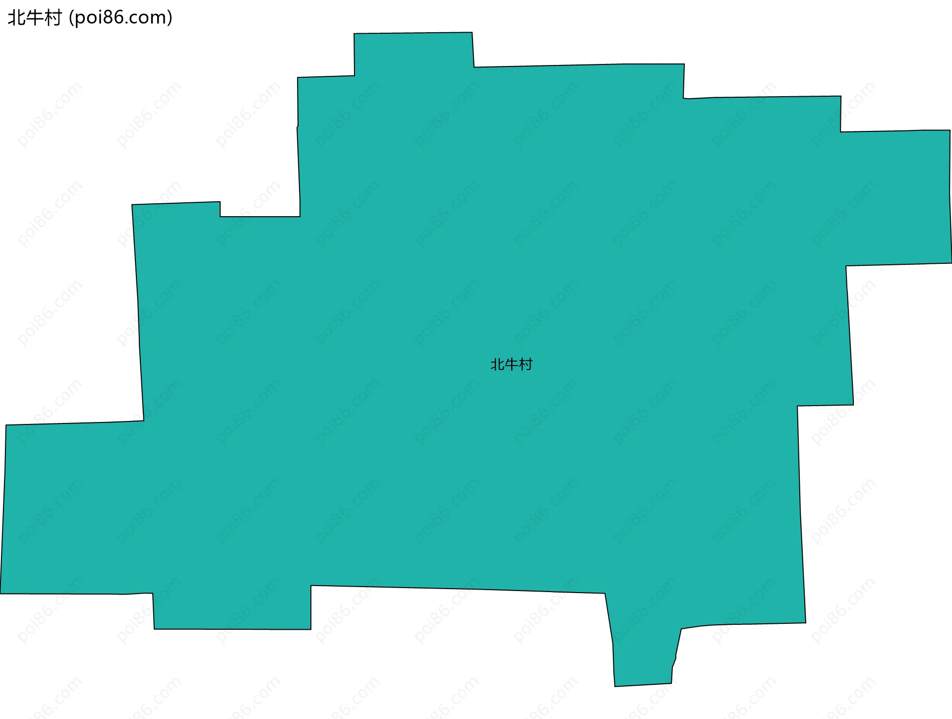 北牛村边界地图