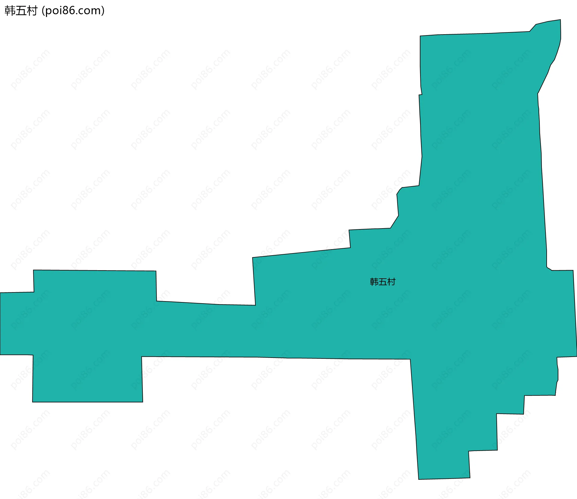 韩五村边界地图