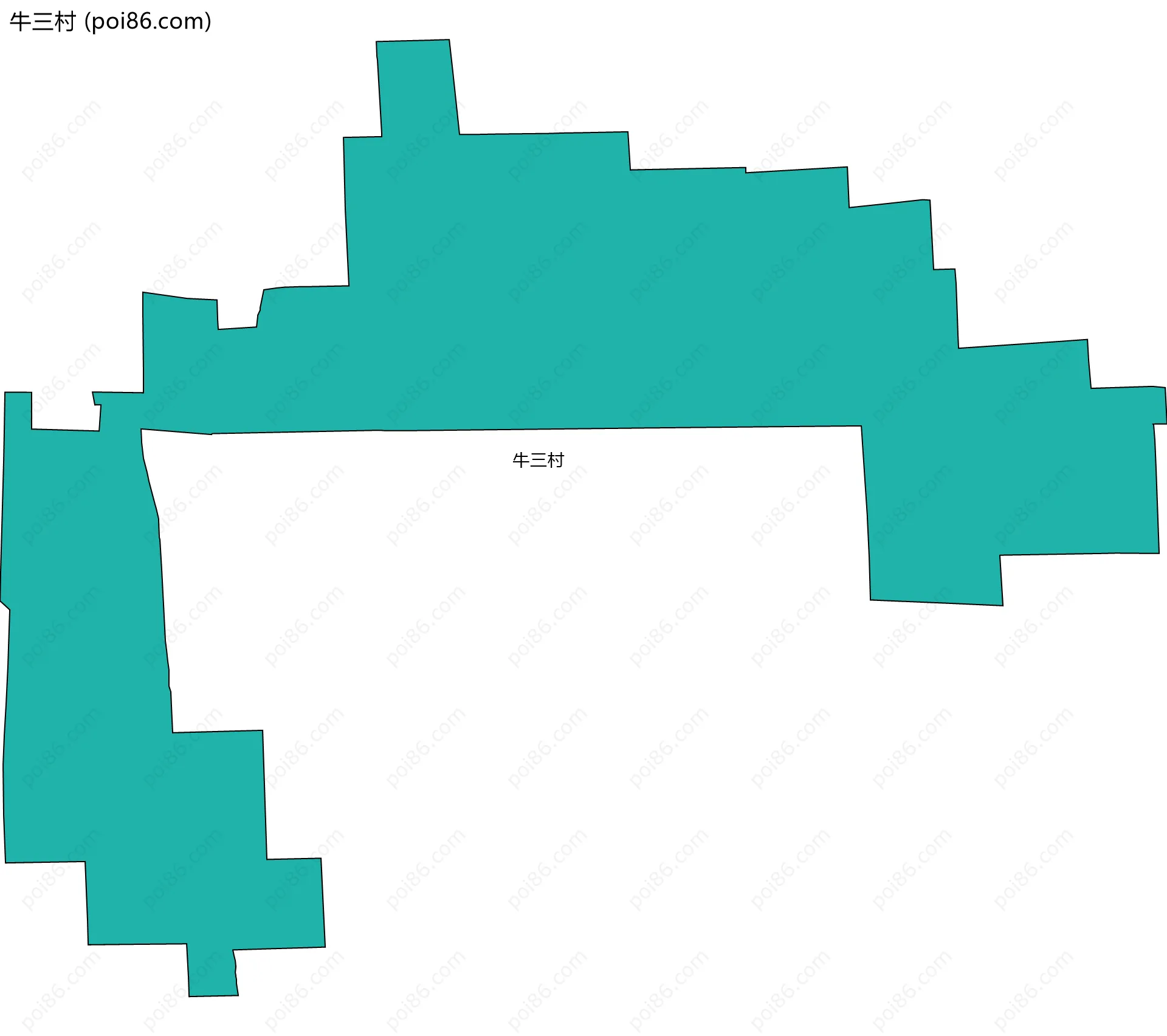 牛三村边界地图