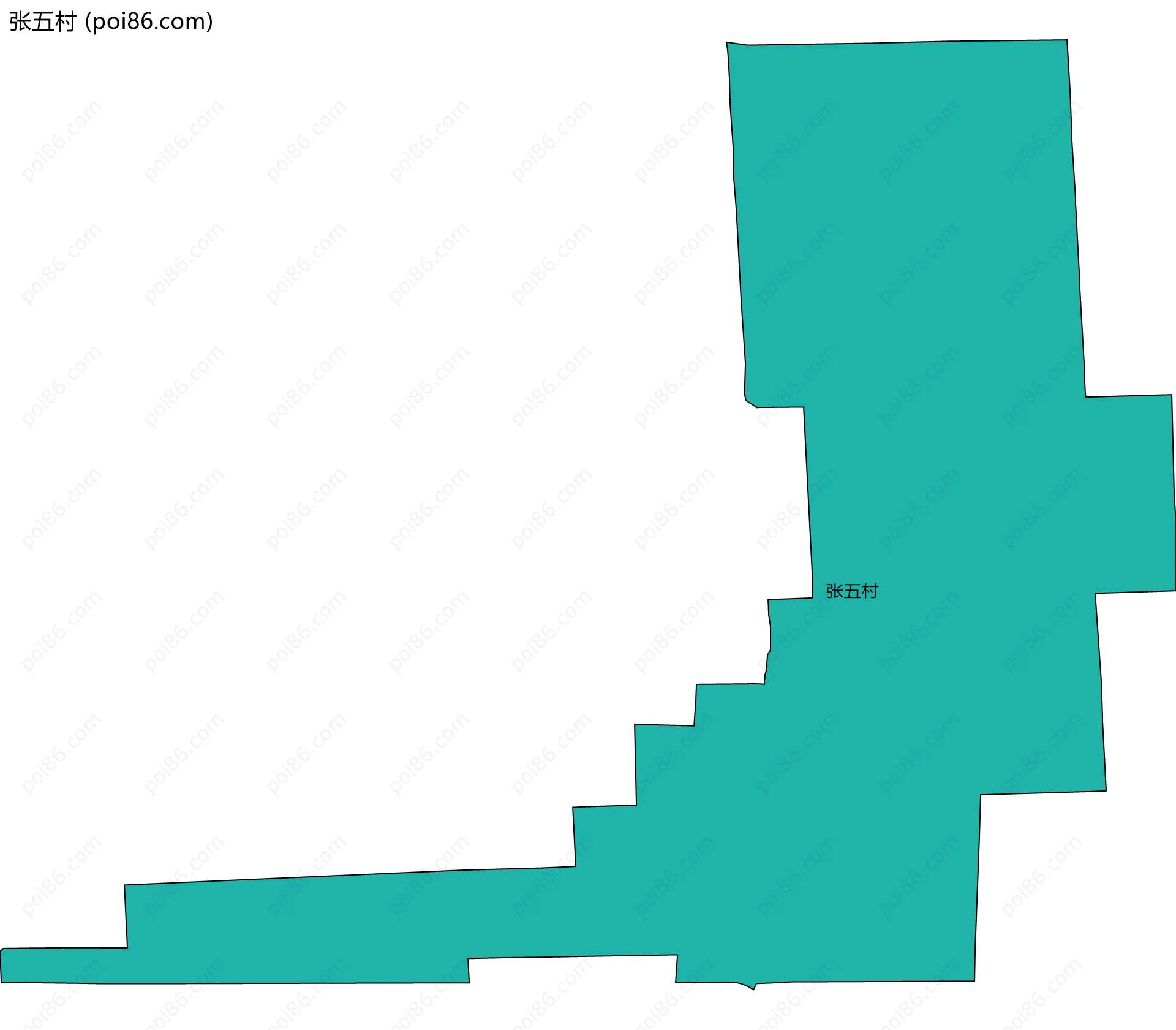 张五村边界地图