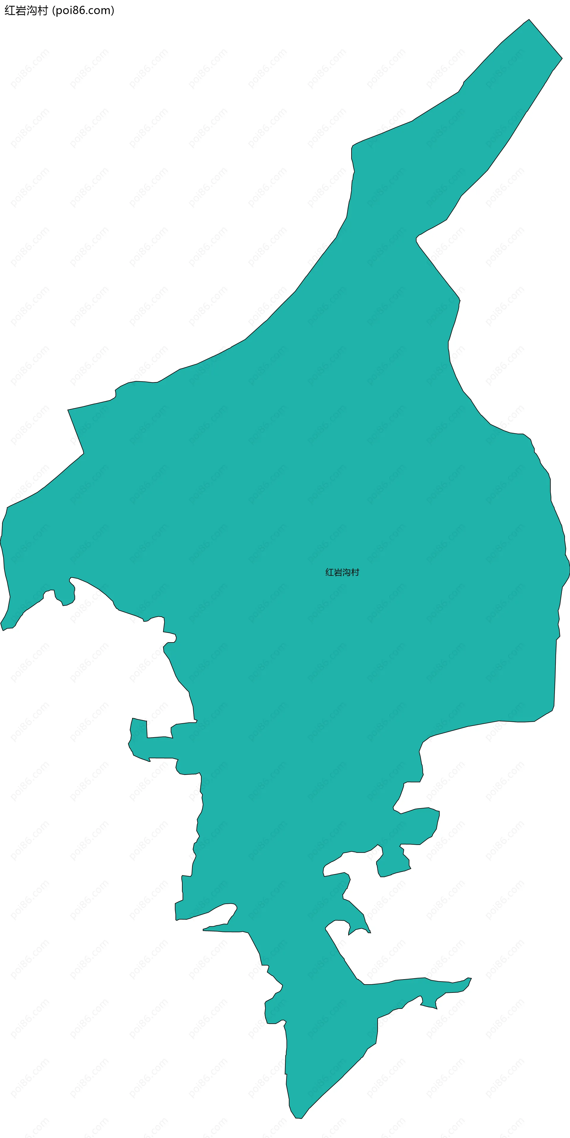 红岩沟村边界地图