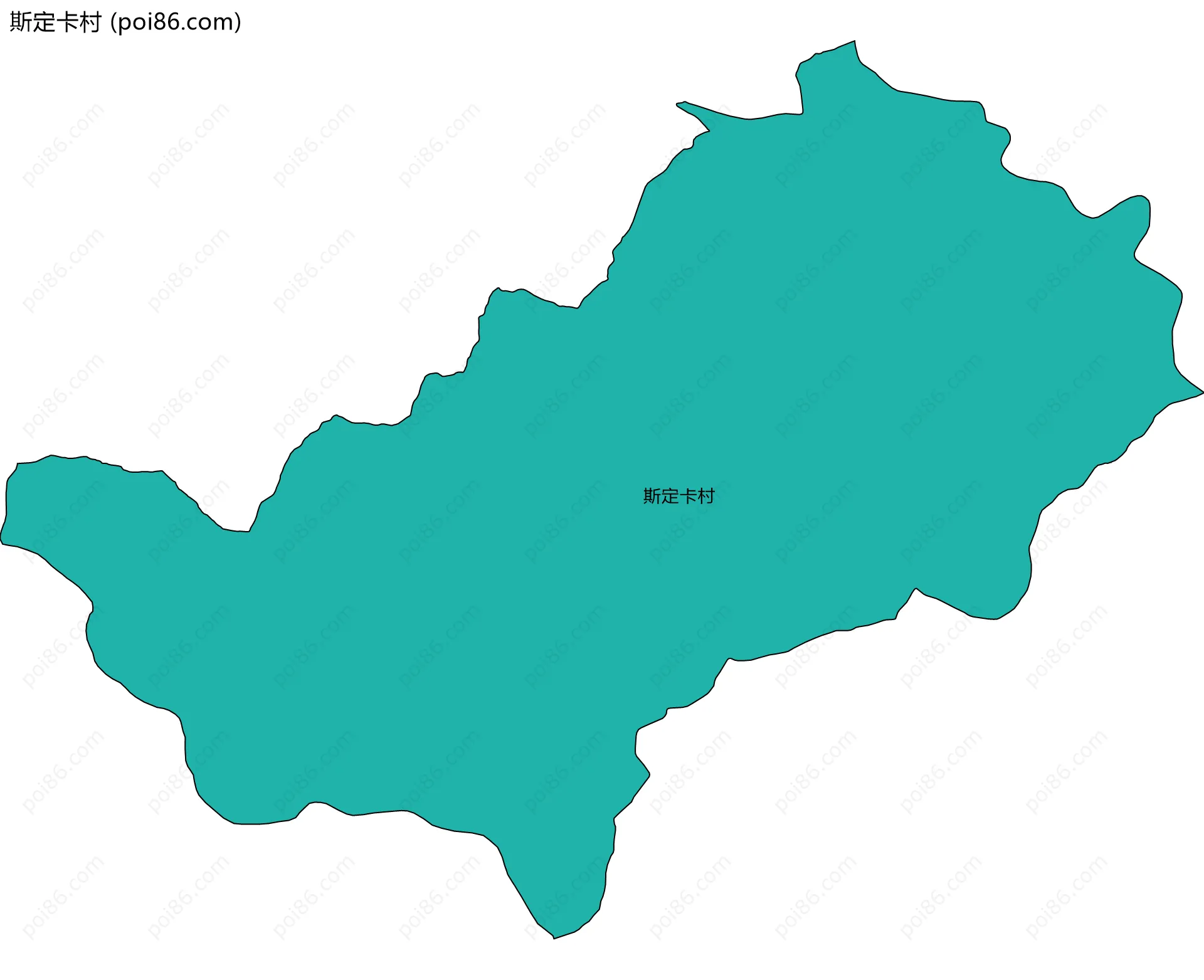 斯定卡村边界地图