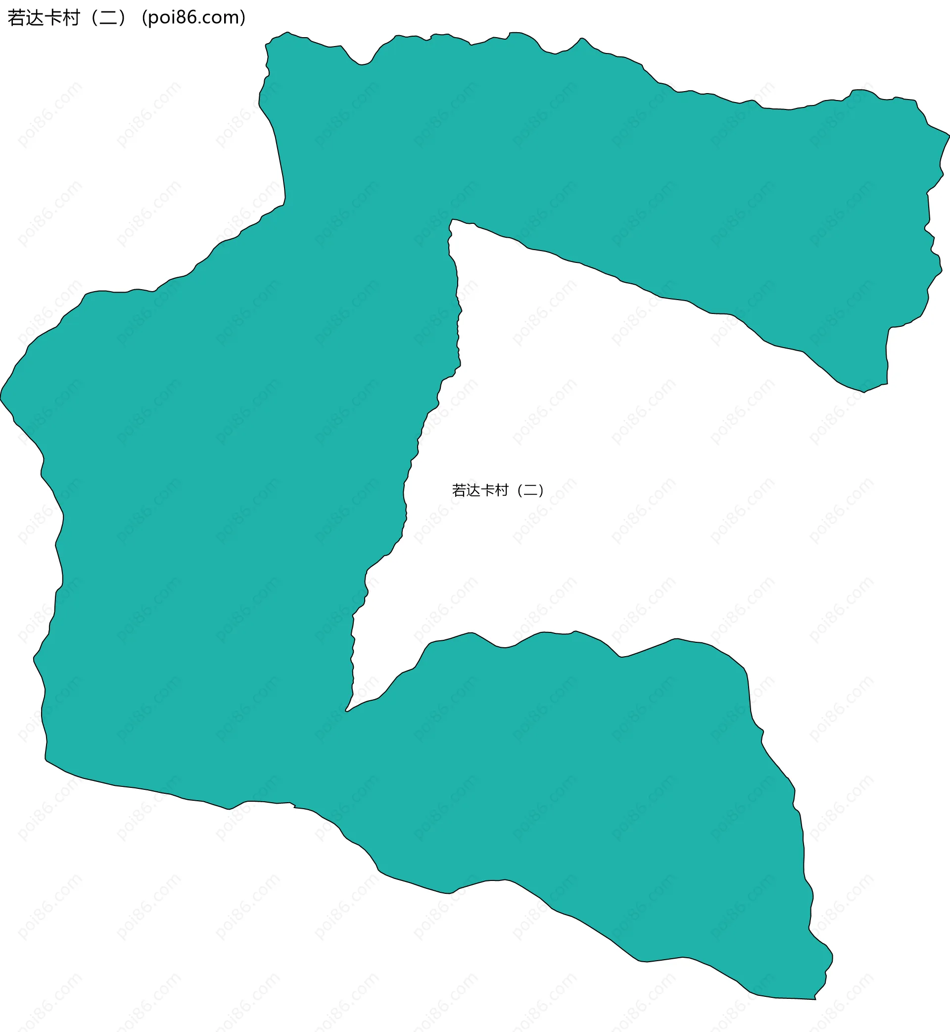 若达卡村（二）边界地图