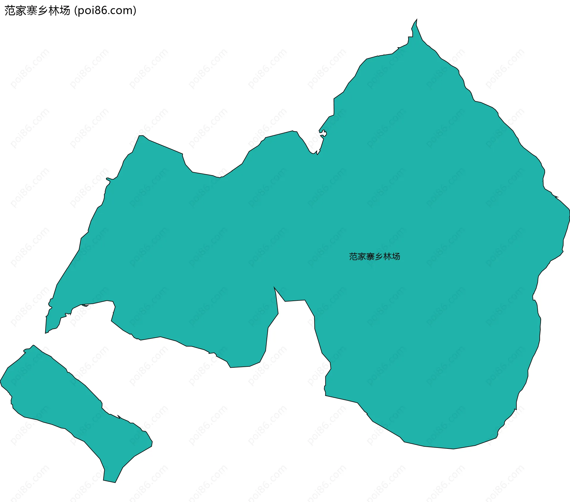 范家寨乡林场边界地图(五级行政区划)