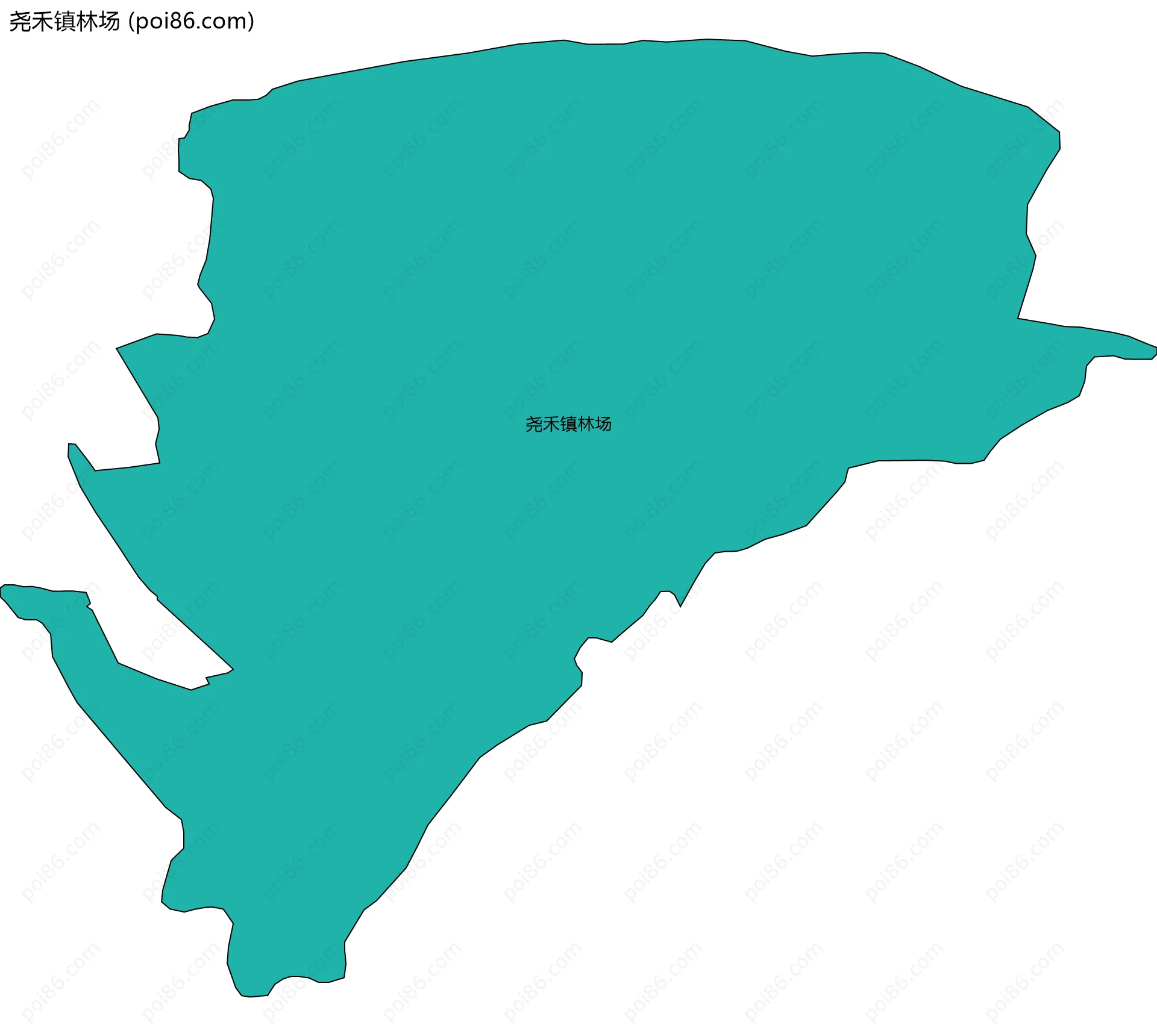 尧禾镇林场边界地图(五级行政区划)