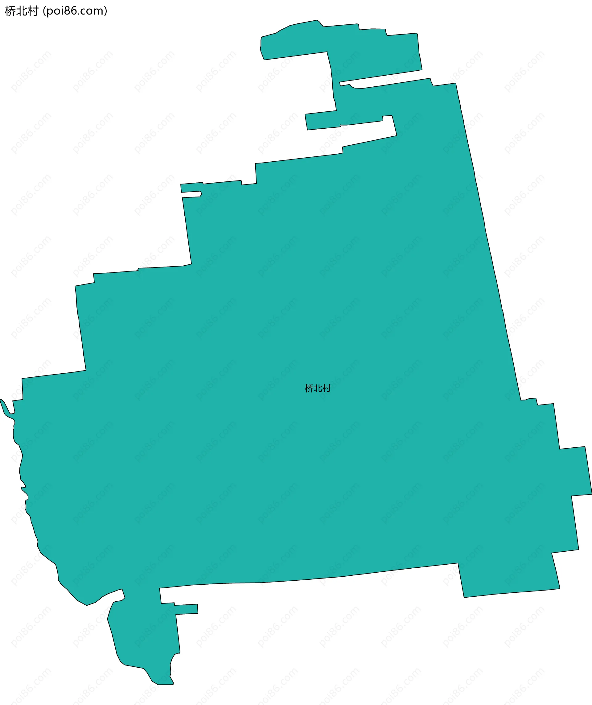 桥北村边界地图