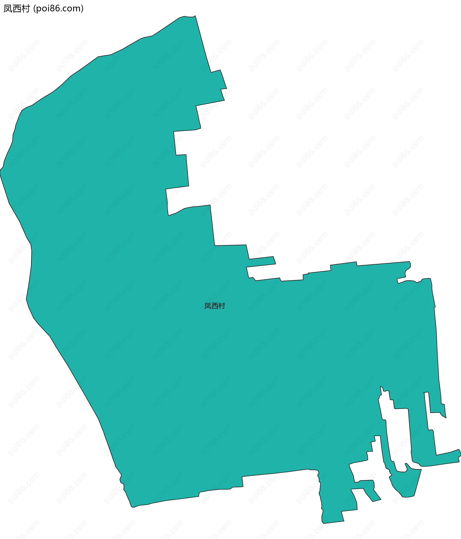 凤西村边界地图