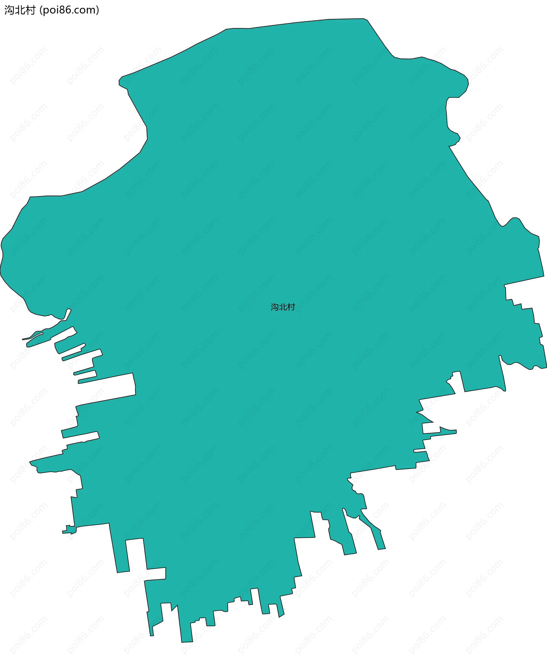 沟北村边界地图