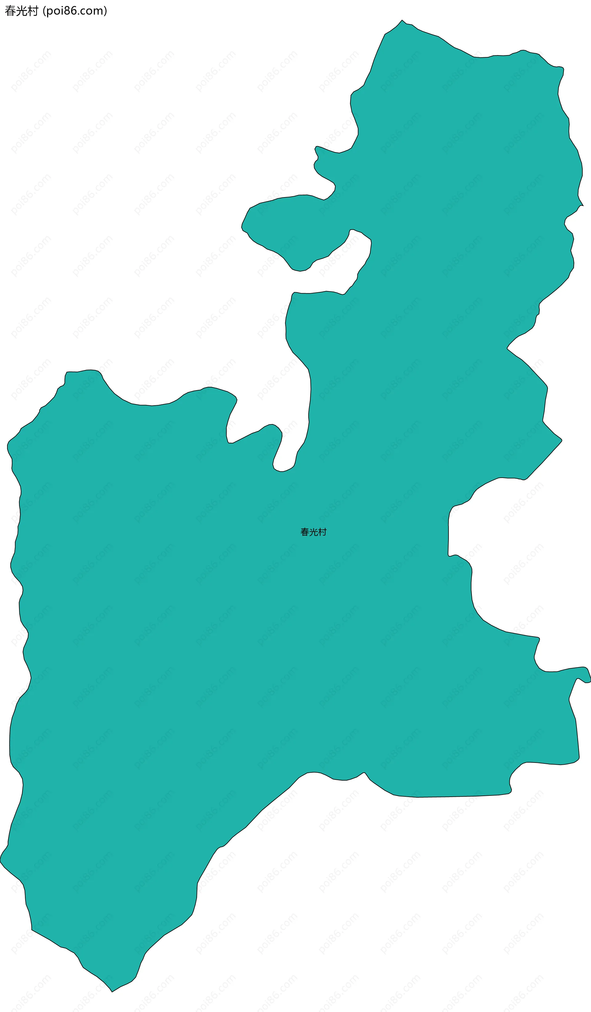 春光村边界地图