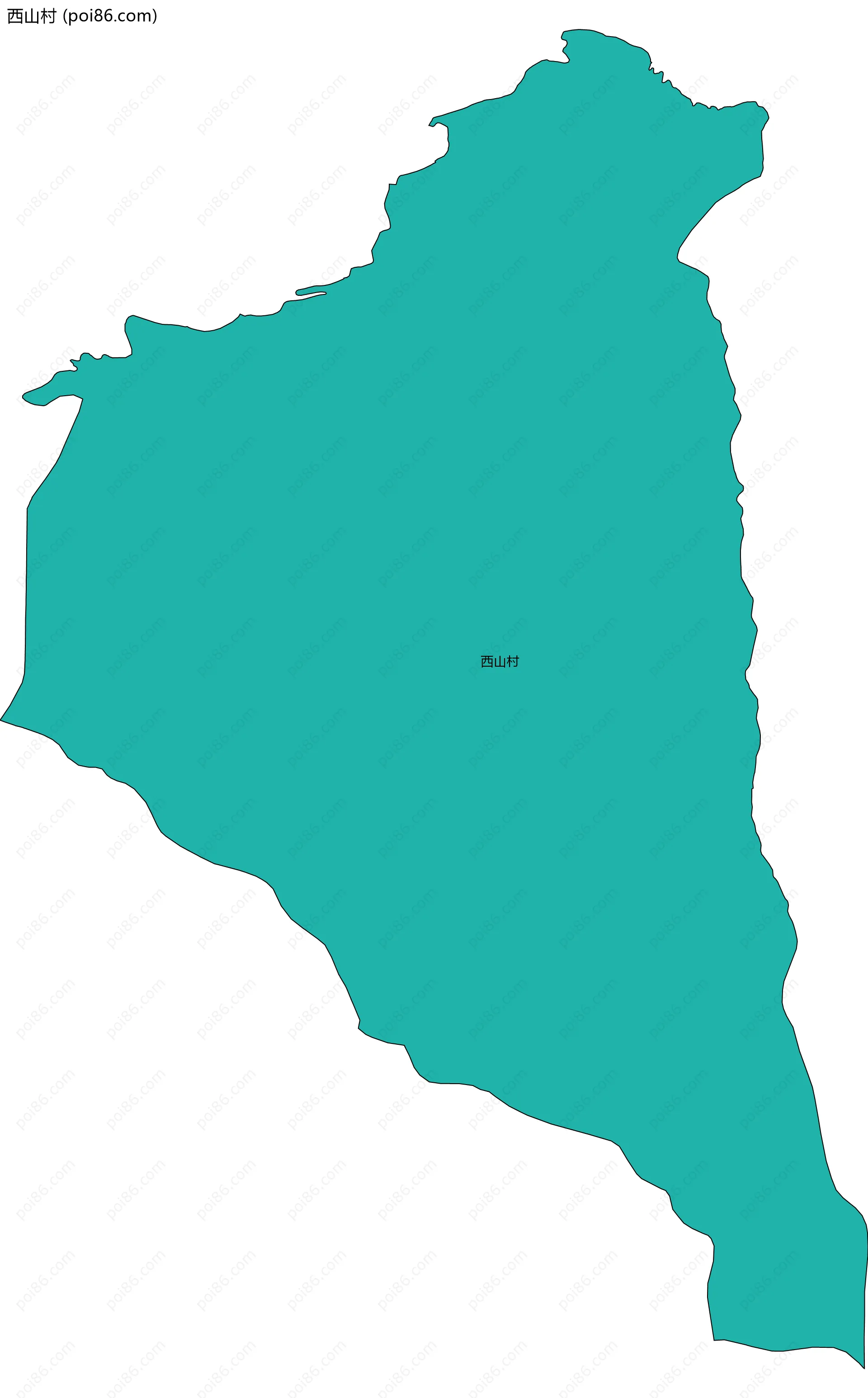 西山村边界地图