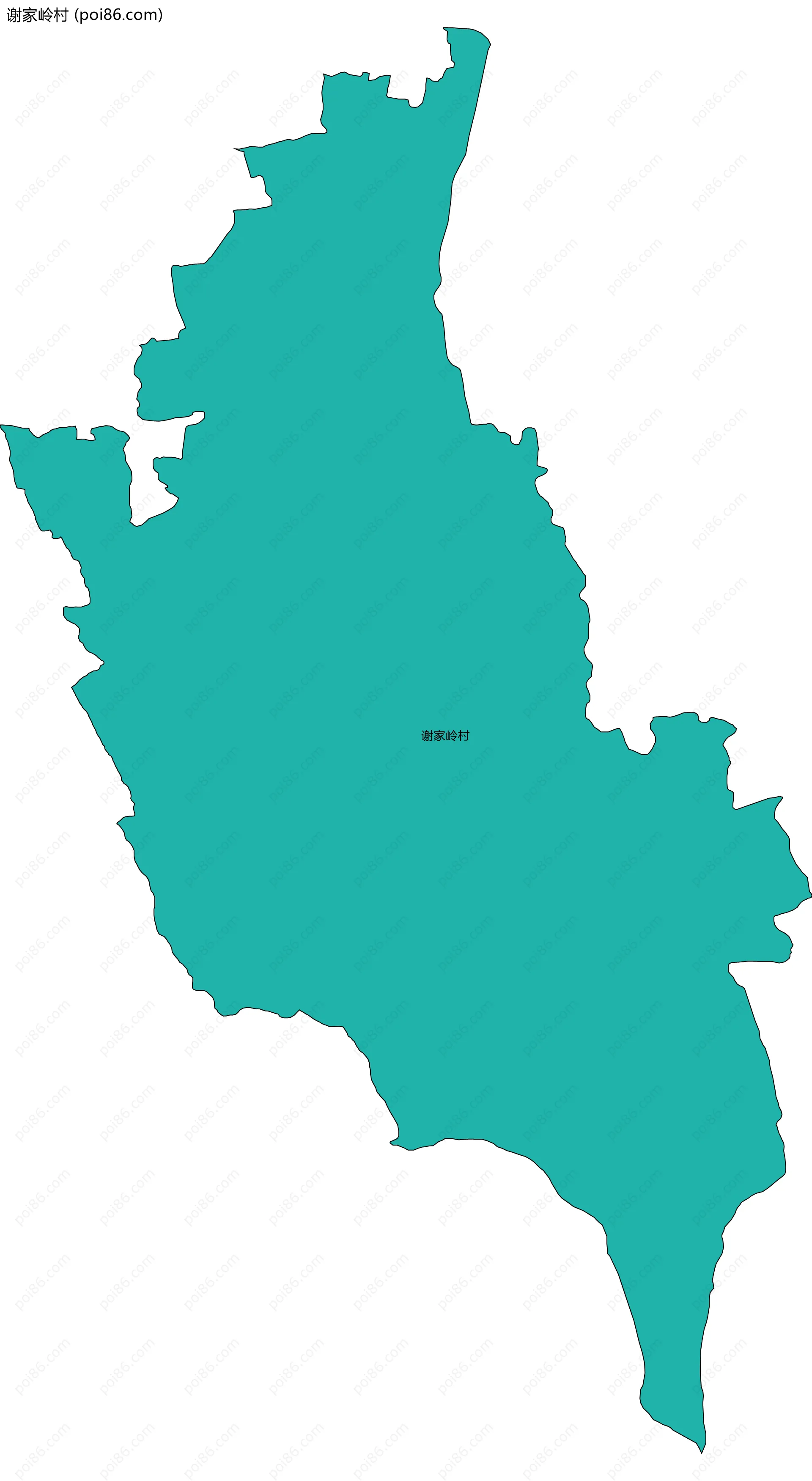谢家岭村边界地图