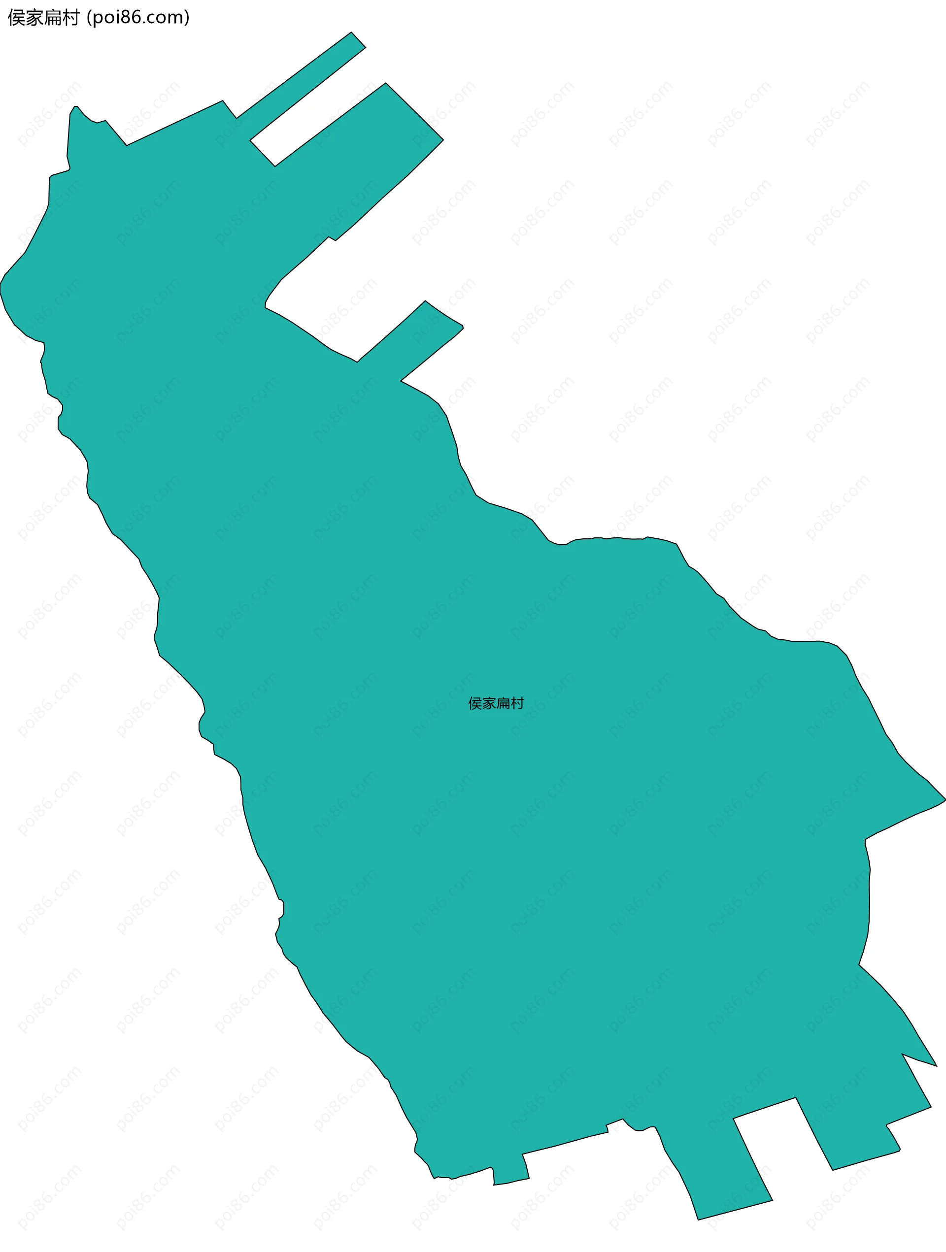 侯家扁村边界地图