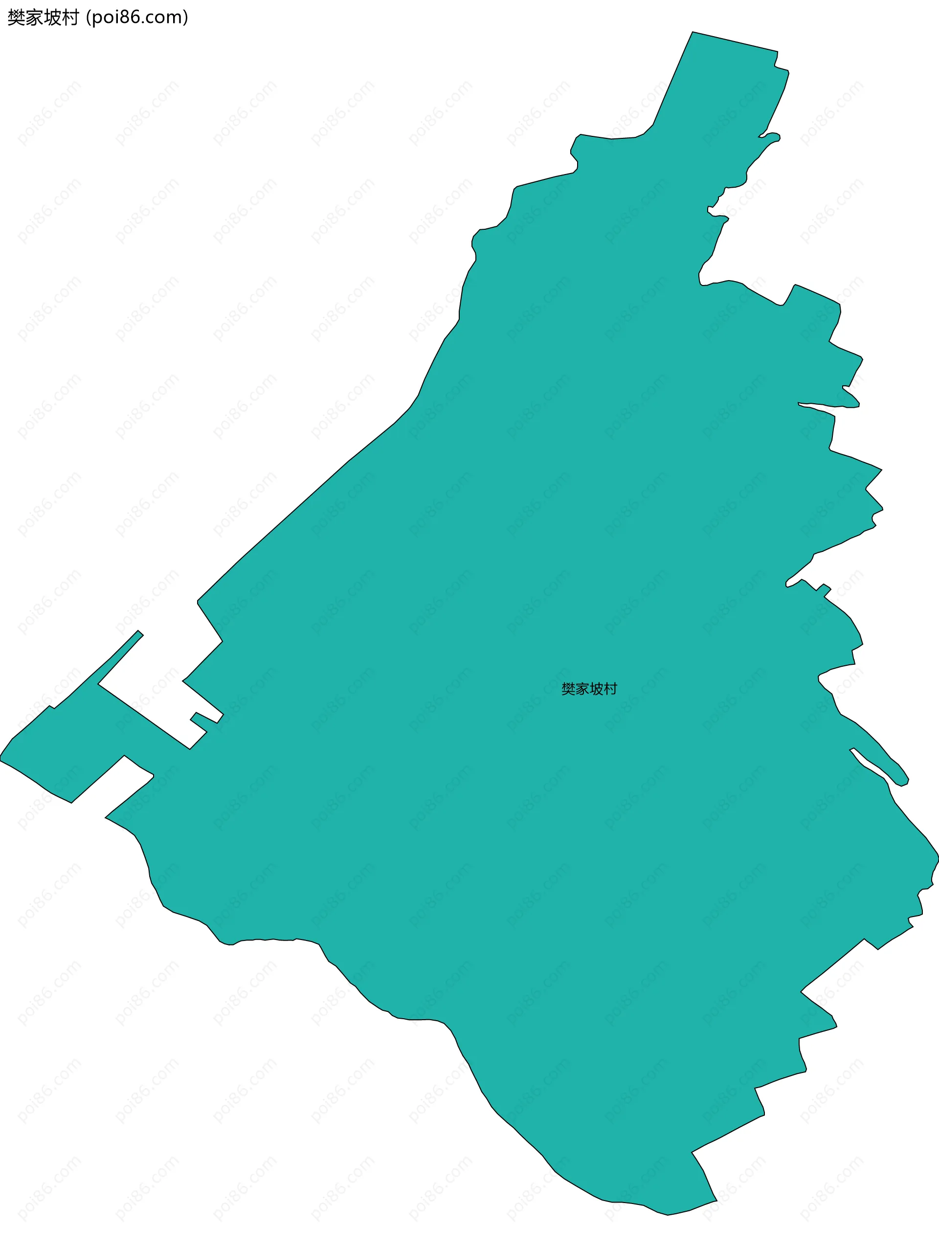 樊家坡村边界地图