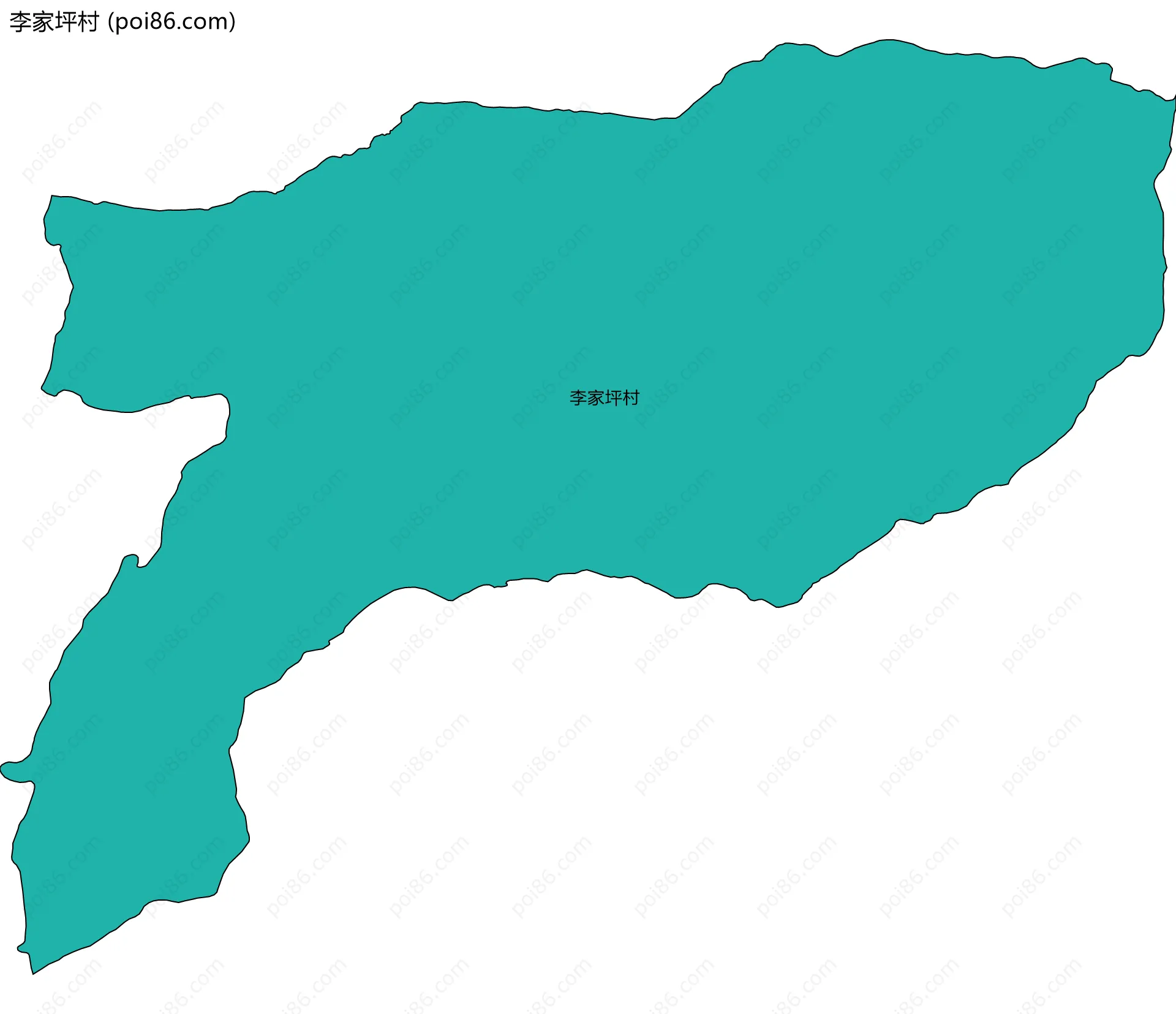李家坪村边界地图