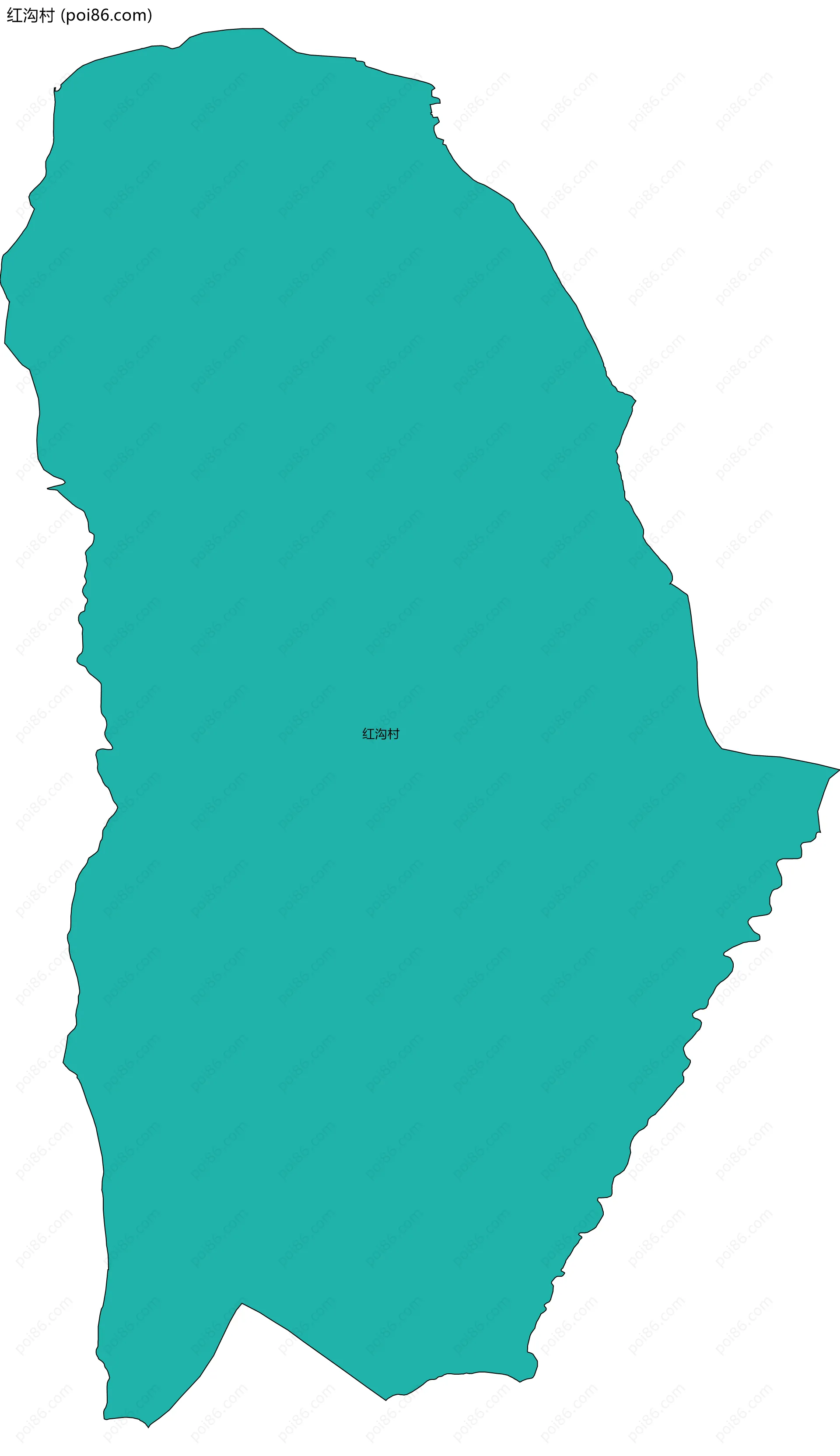 红沟村边界地图