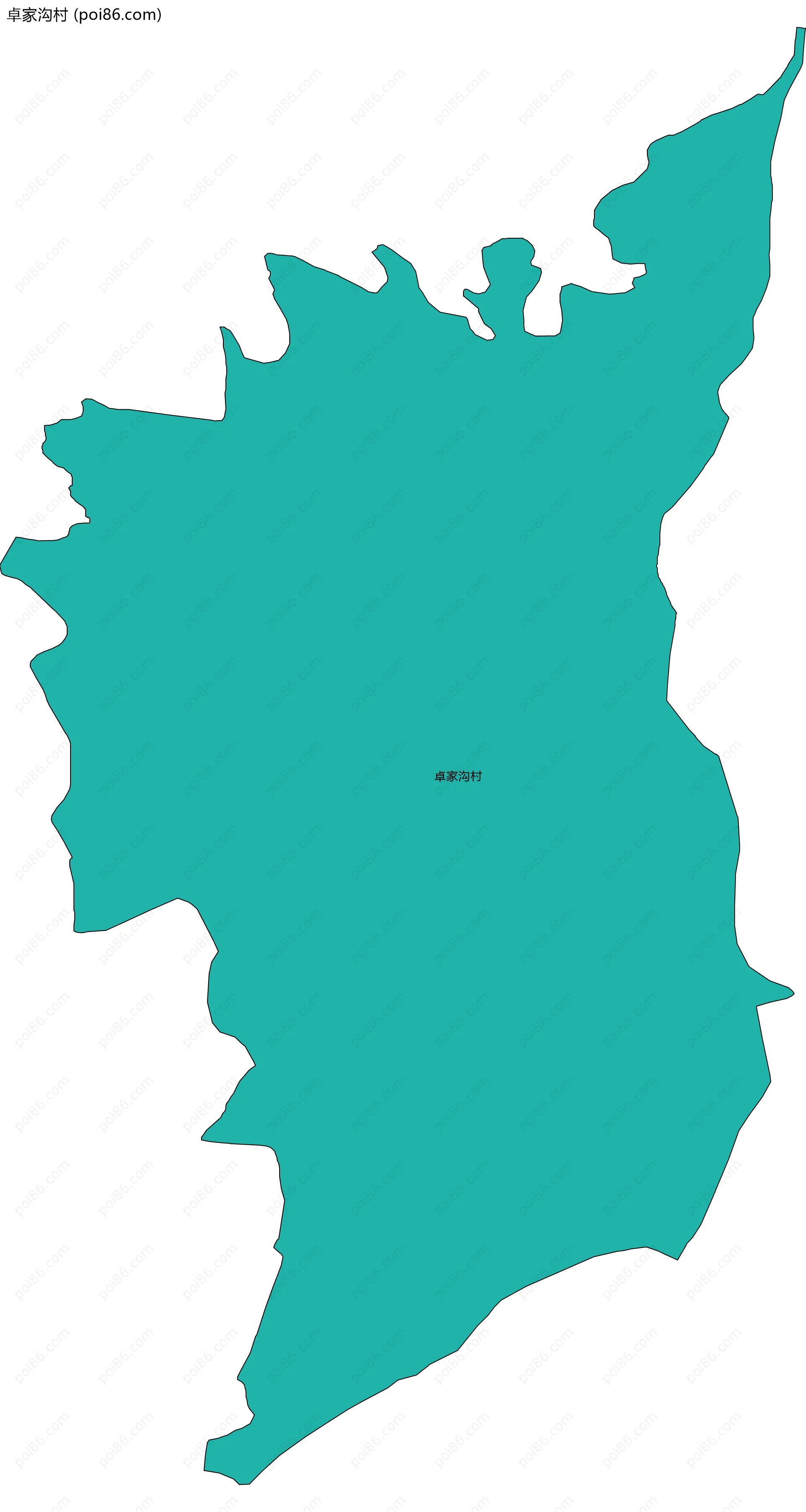 卓家沟村边界地图