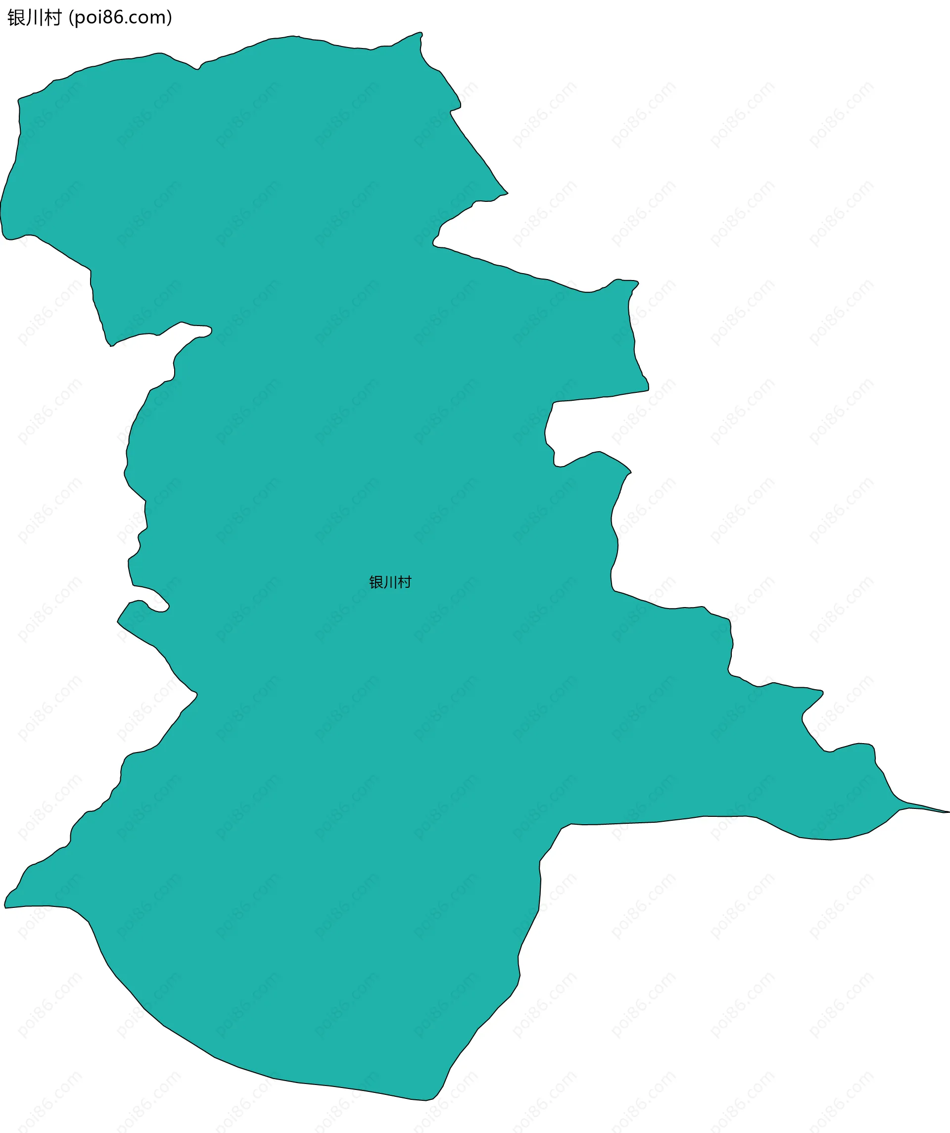 银川村边界地图