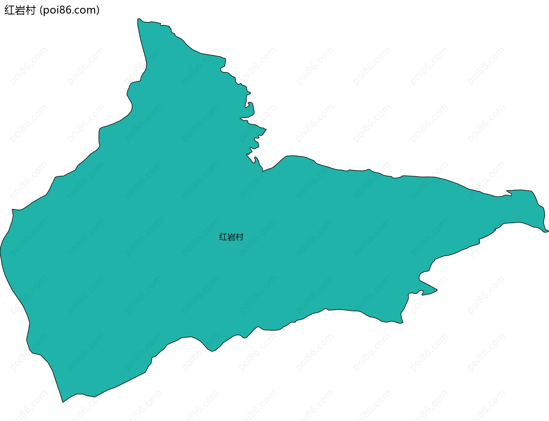 红岩村边界地图
