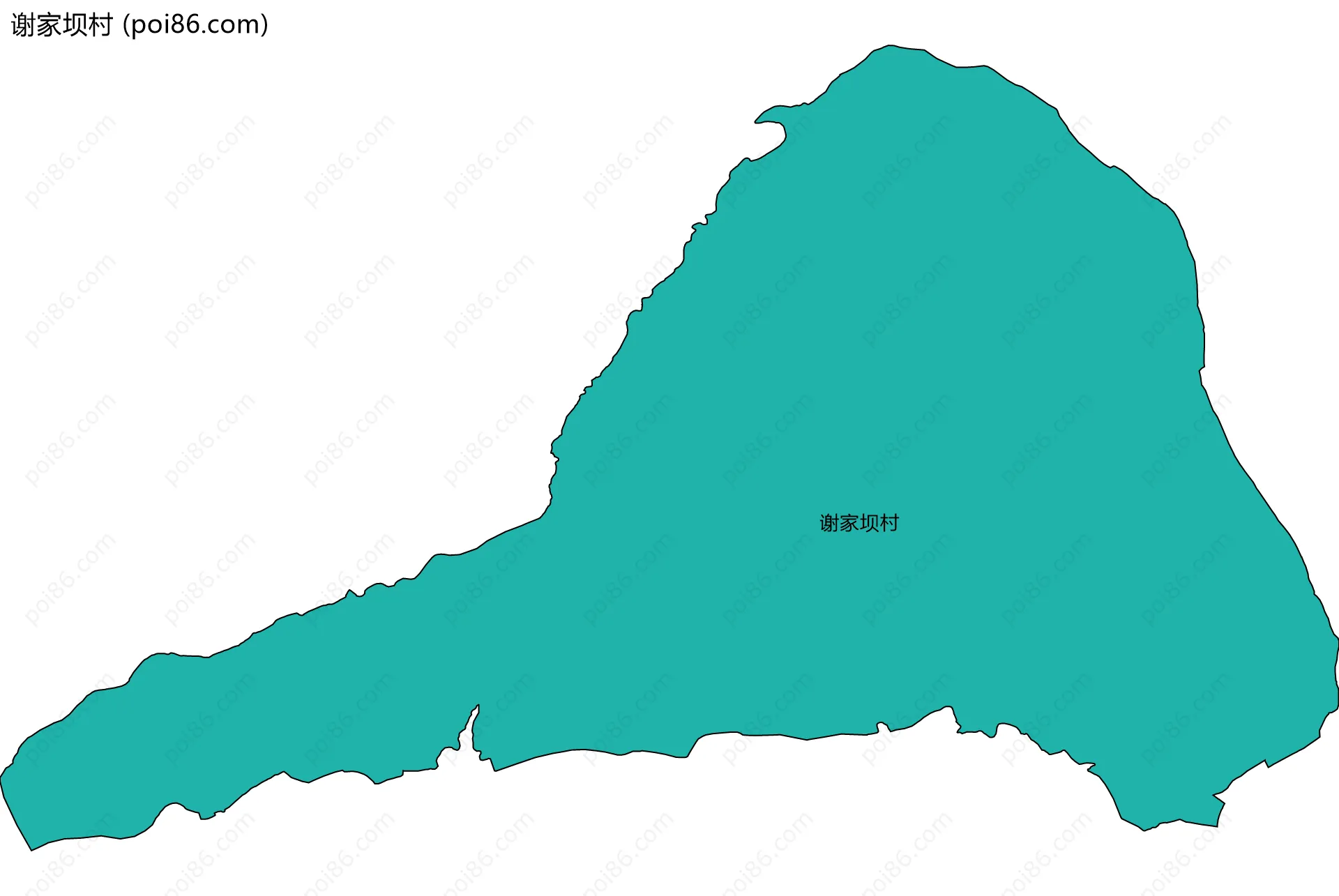 谢家坝村边界地图