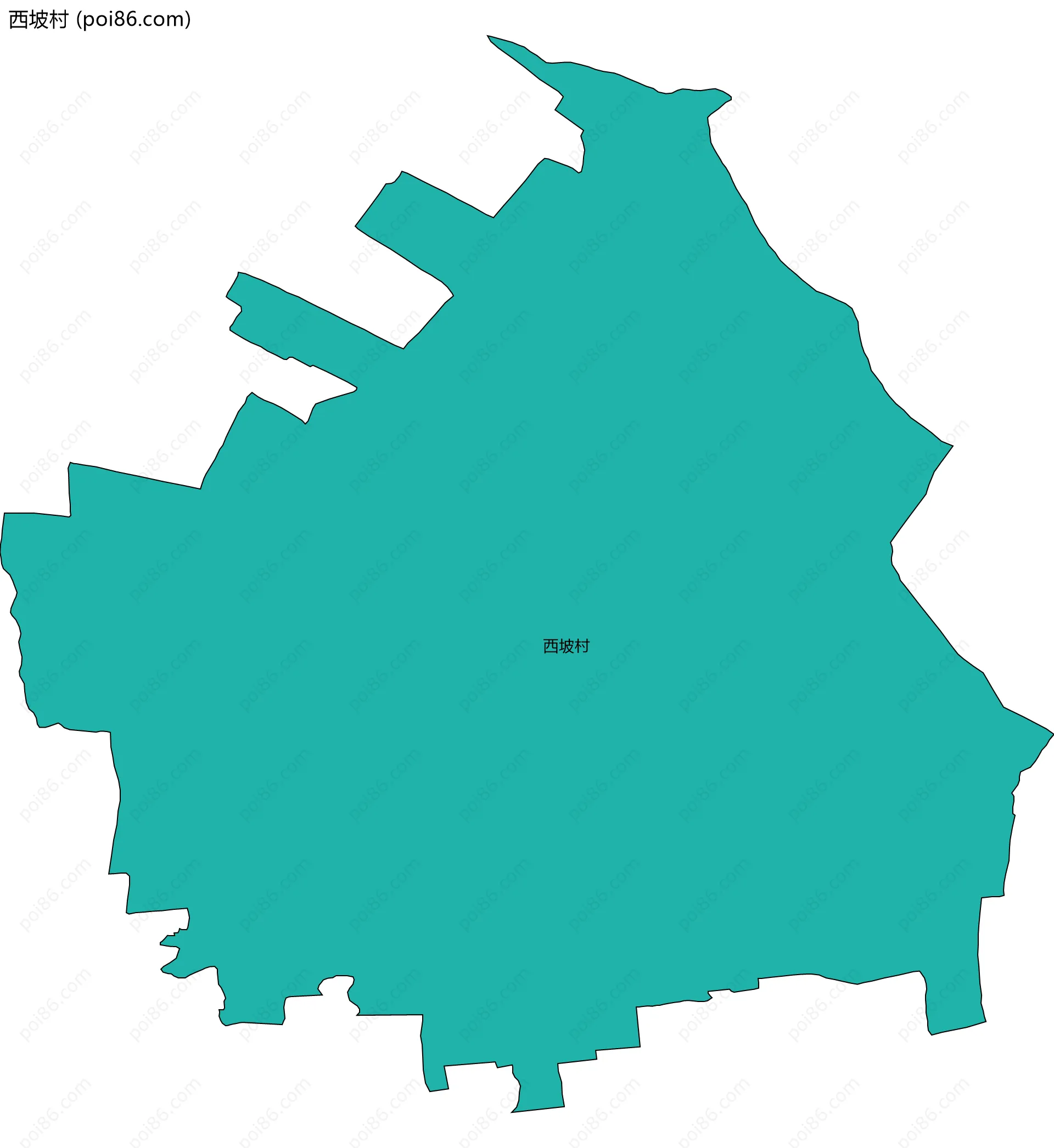西坡村边界地图