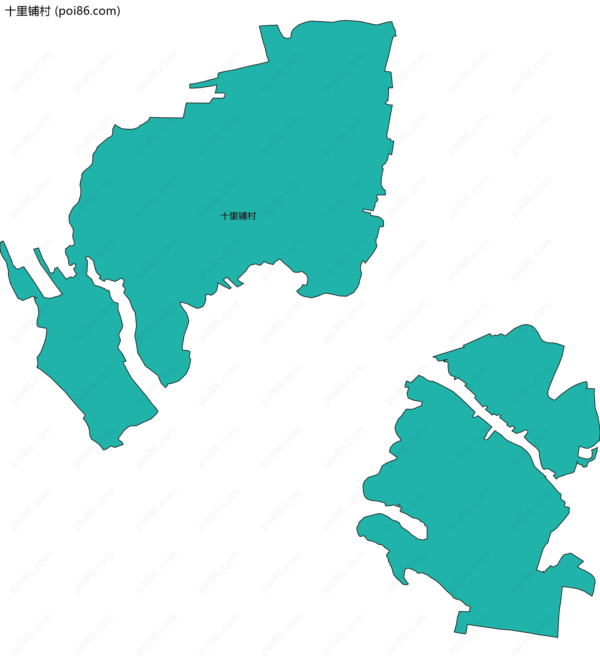 十里铺村边界地图