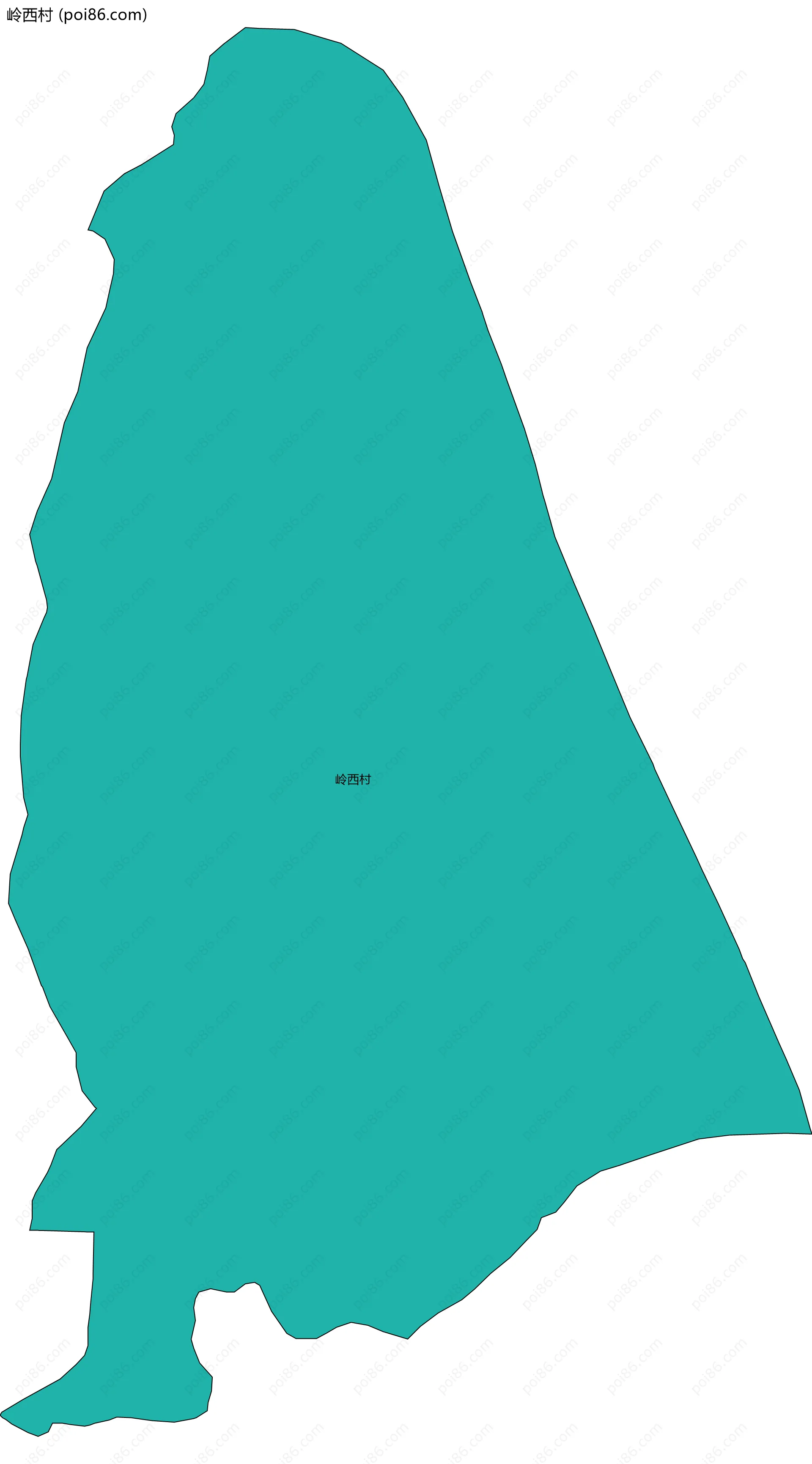 岭西村边界地图