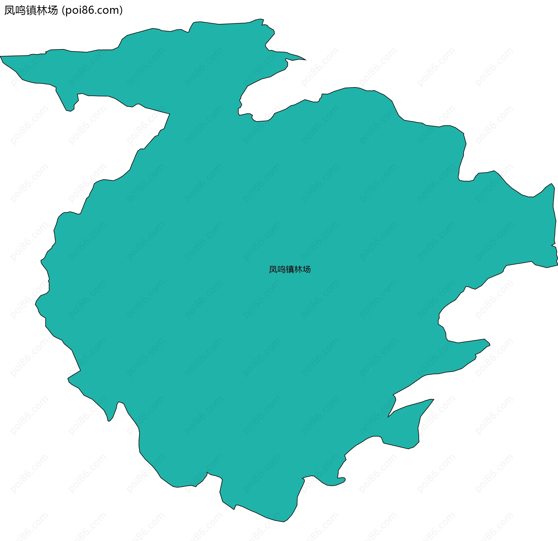 凤鸣镇林场边界地图(五级行政区划)