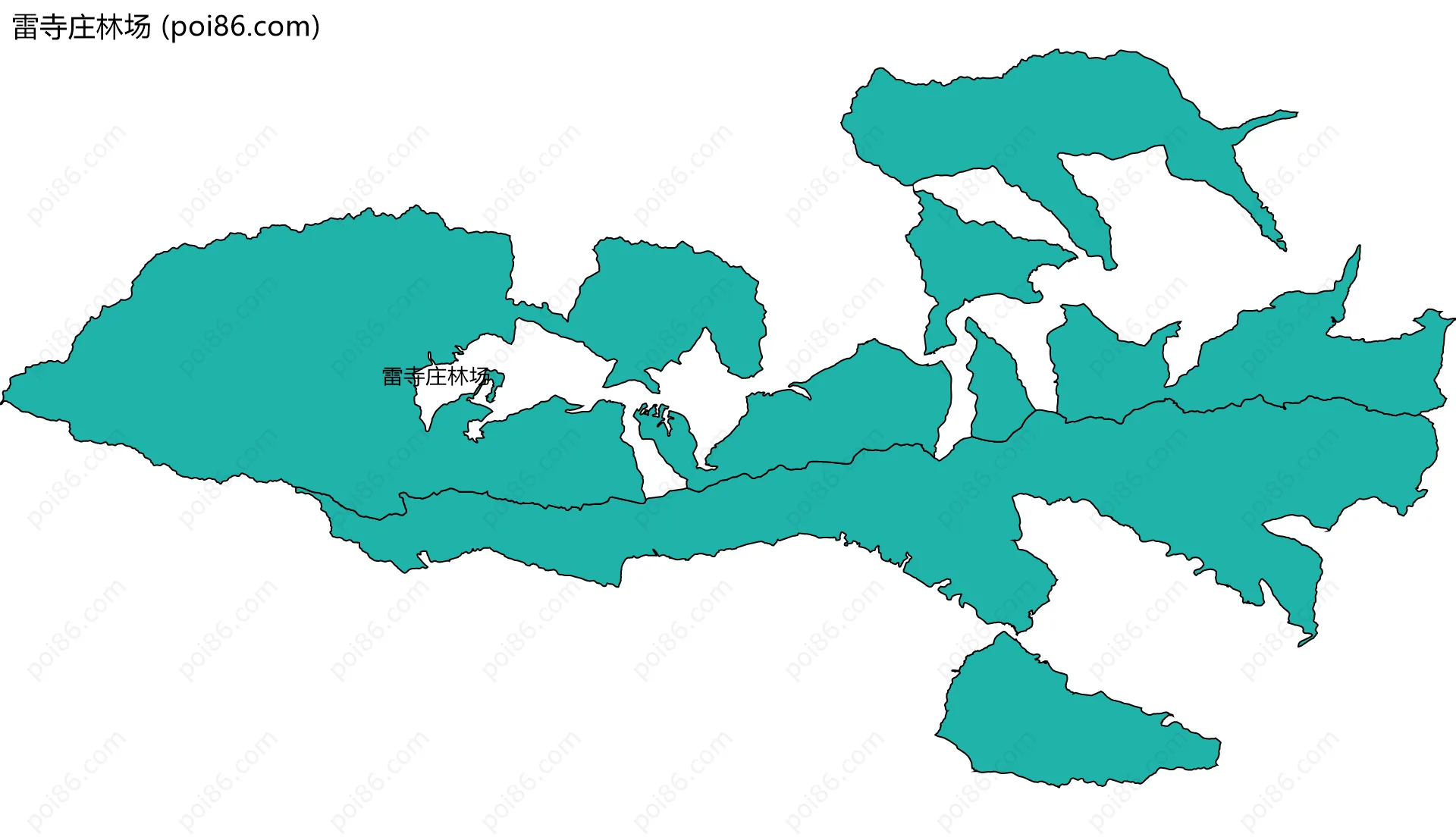 雷寺庄林场边界地图(五级行政区划)
