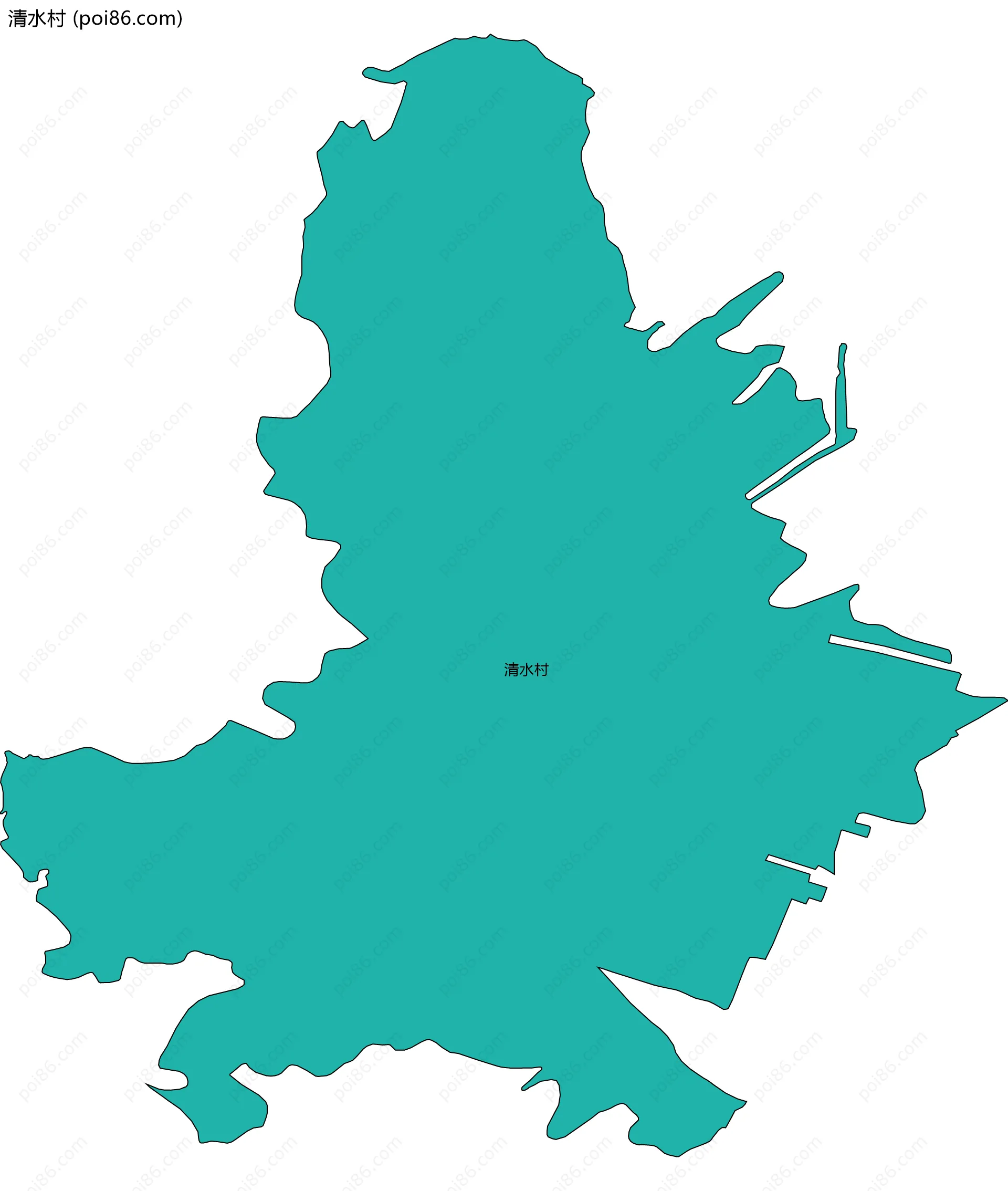 清水村边界地图