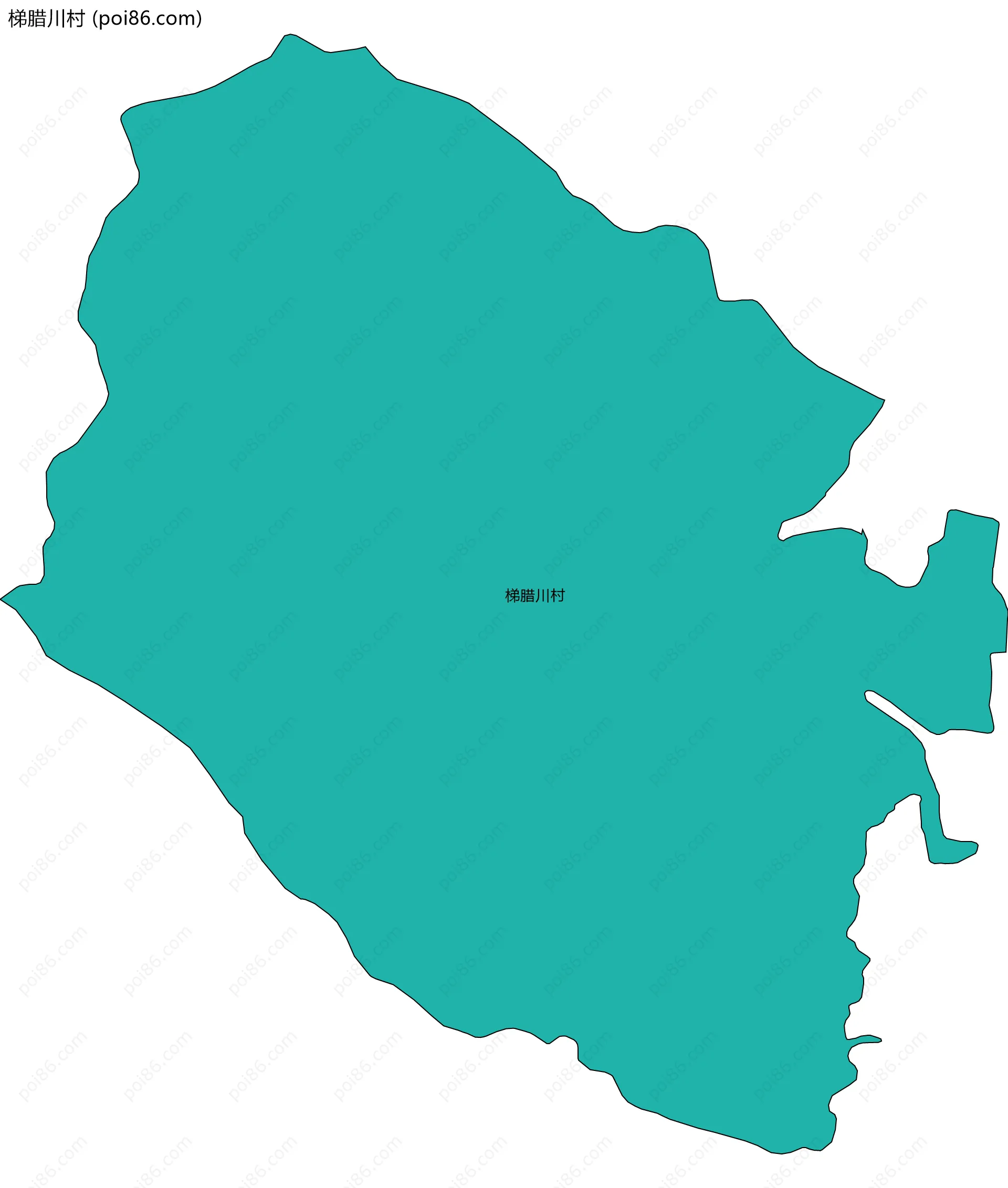 梯腊川村边界地图