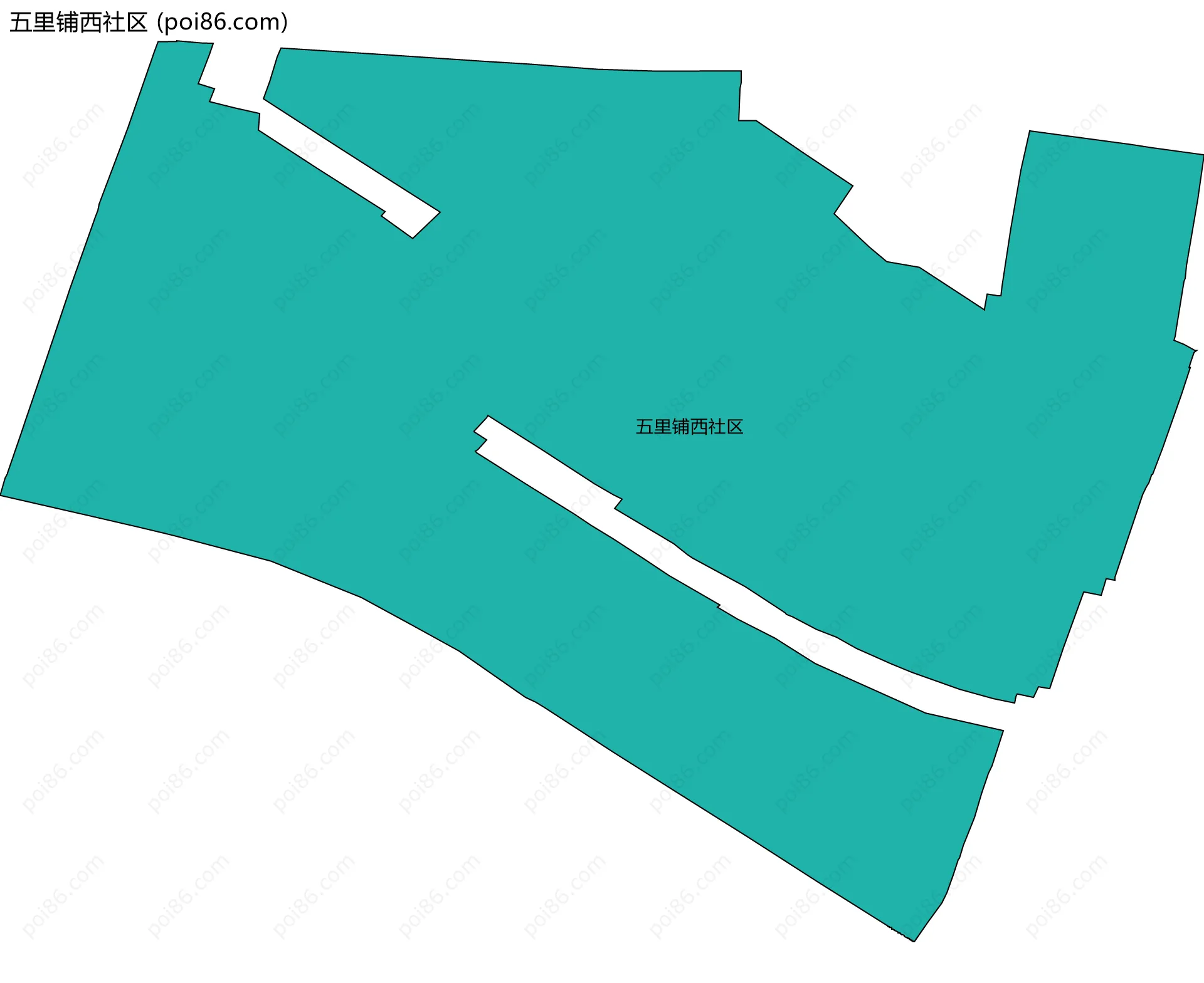 五里铺西社区边界地图