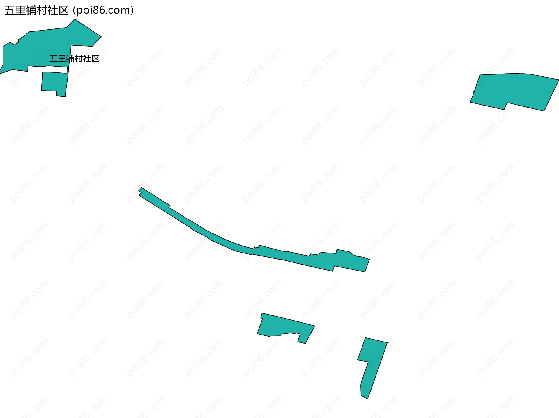 五里铺村社区边界地图