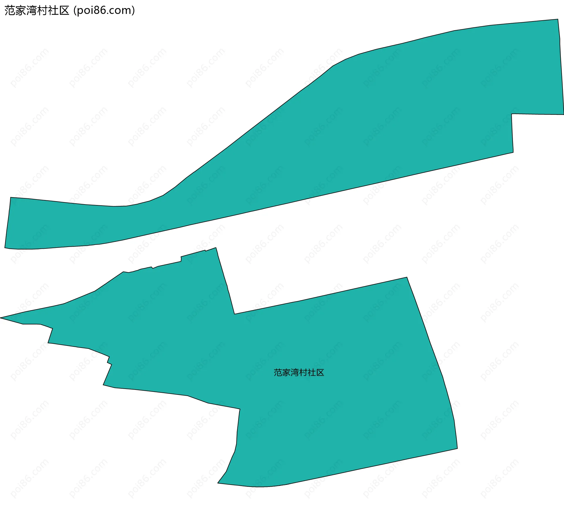 范家湾村社区边界地图