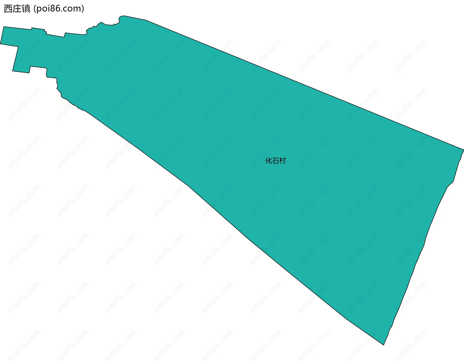 西庄镇边界地图(五级行政区划)
