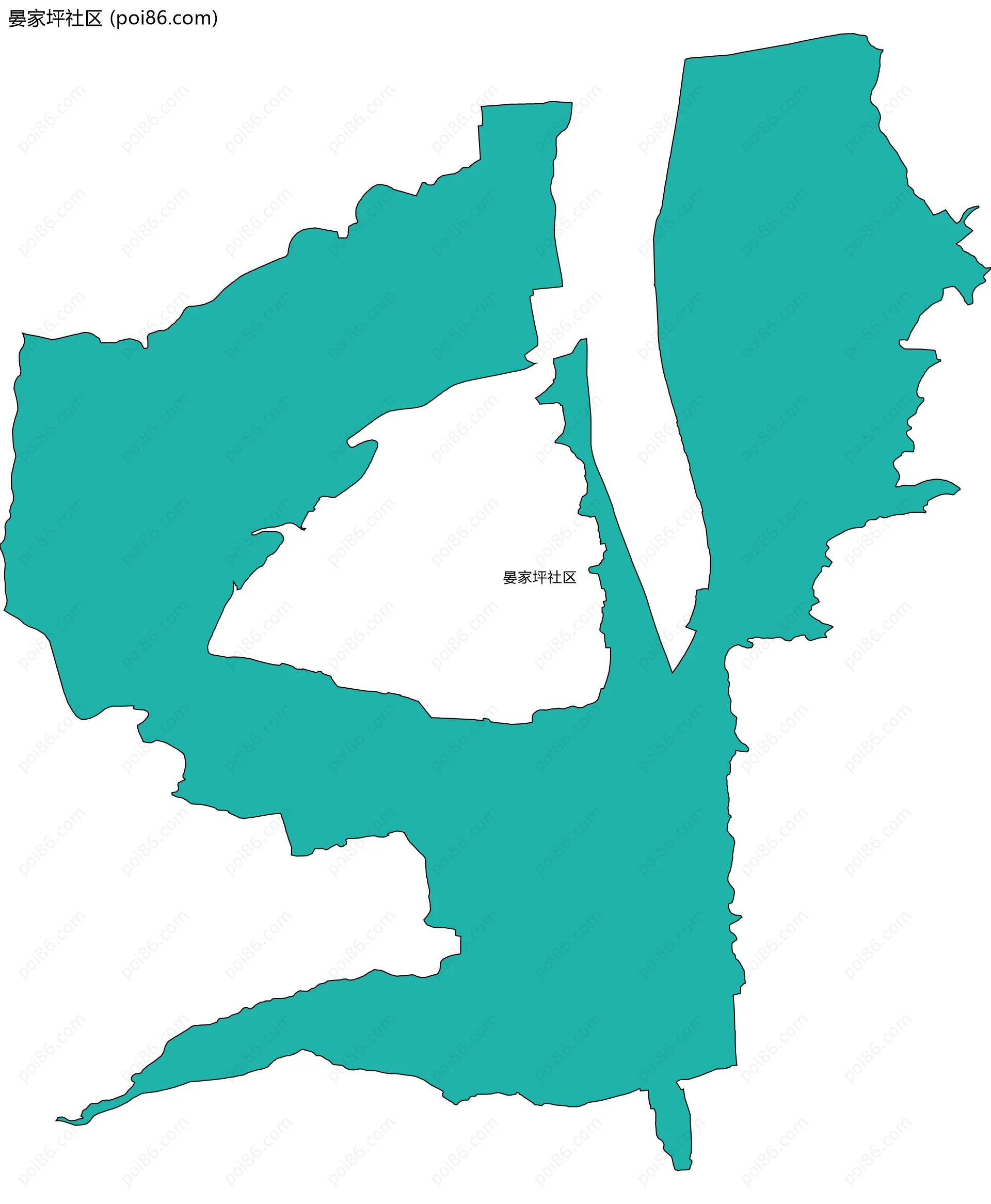 晏家坪社区边界地图