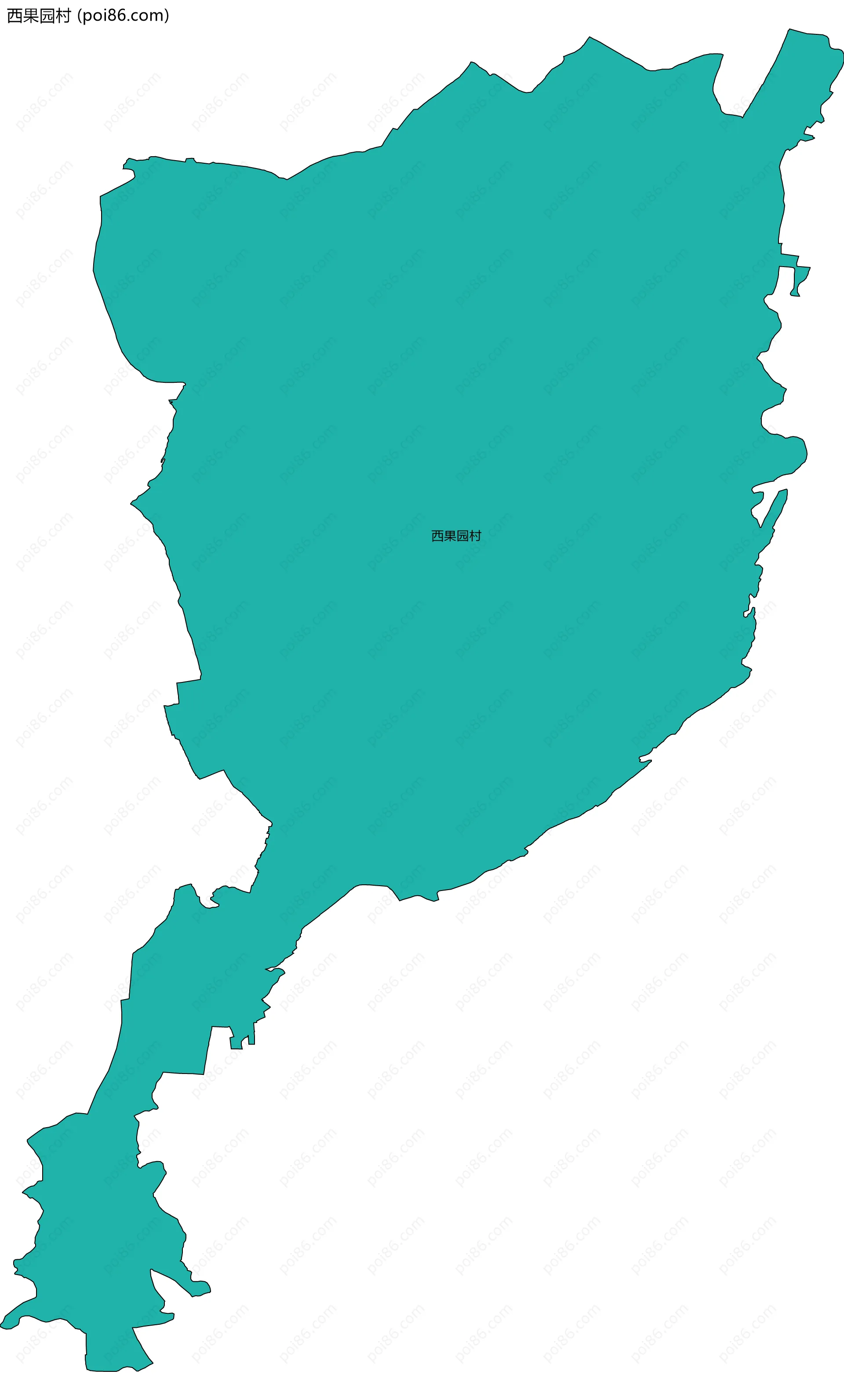 西果园村边界地图